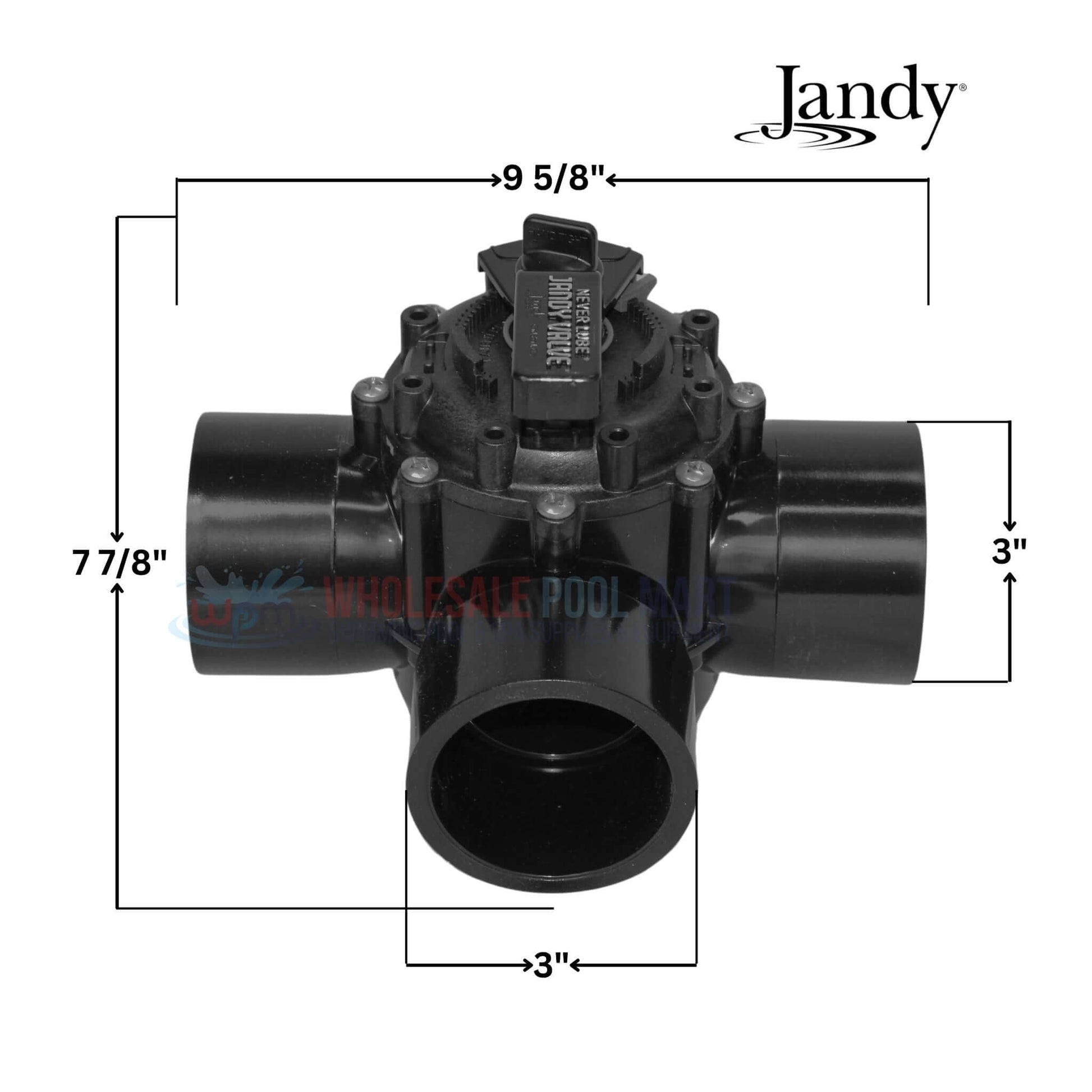 Jandy Neverlube 3 Port Diverter Valve 4719 for efficient flow management in pools - Wholesale Pool Mart WPM