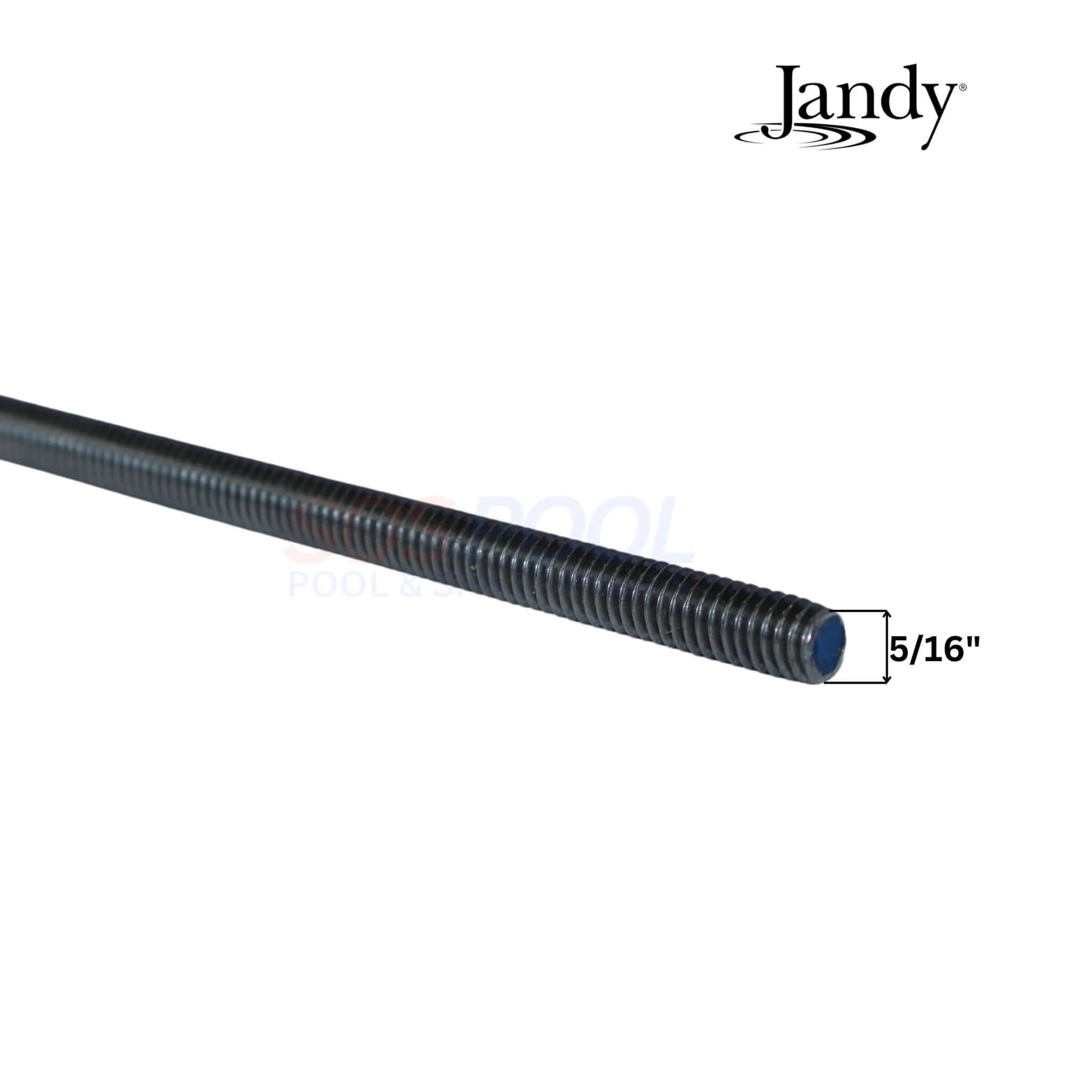 Jandy tie rod showing 5/16 inch threading for DEV60 and DEL60 filters. Available at Wholesale Pool Mart WPM.