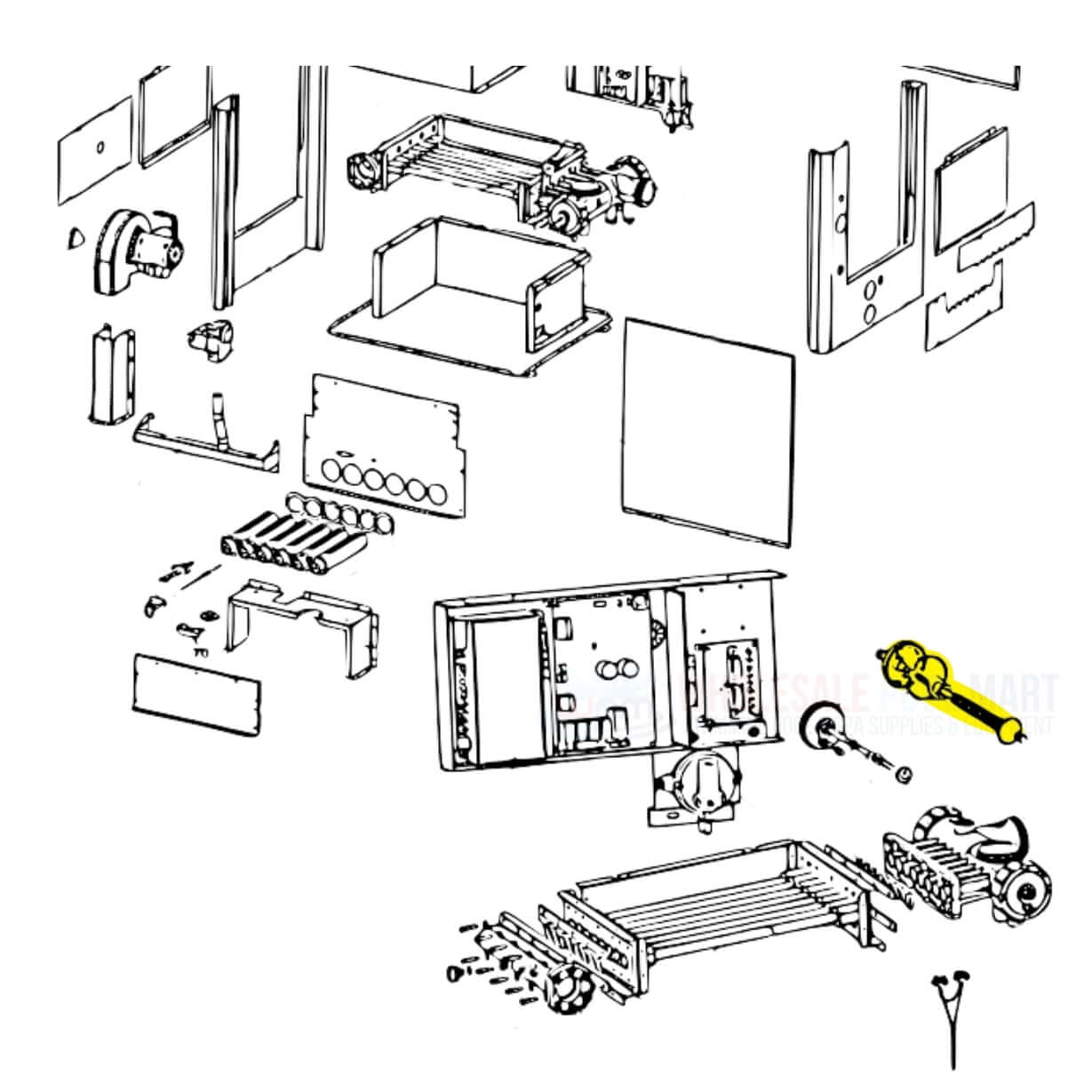 Jandy Bypass Assembly parts diagram for LXi heaters, Wholesale Pool Mart WPM, R0453700 components.