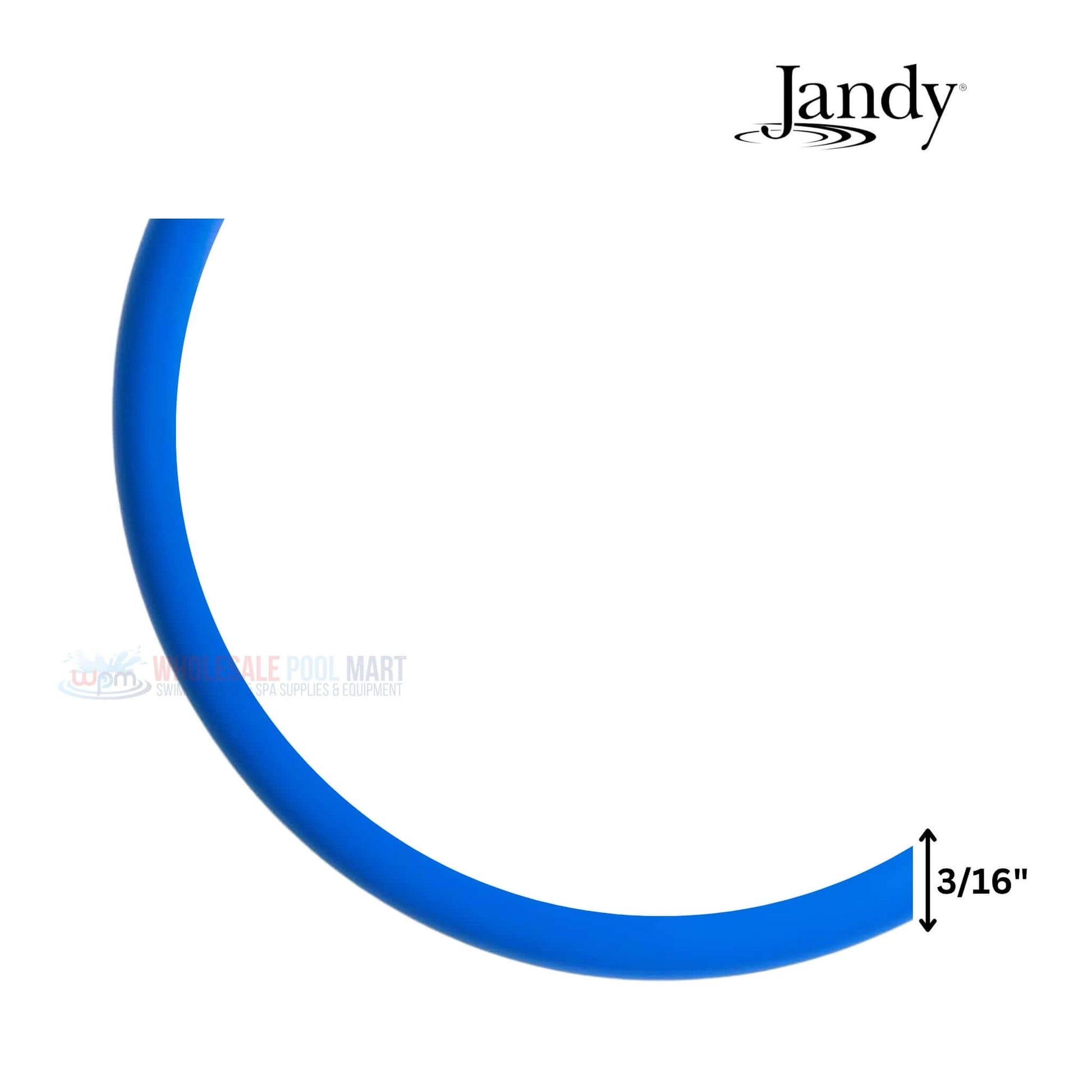Jandy 3/16" blue hose, essential for pool maintenance, available at Wholesale Pool Mart WPM.