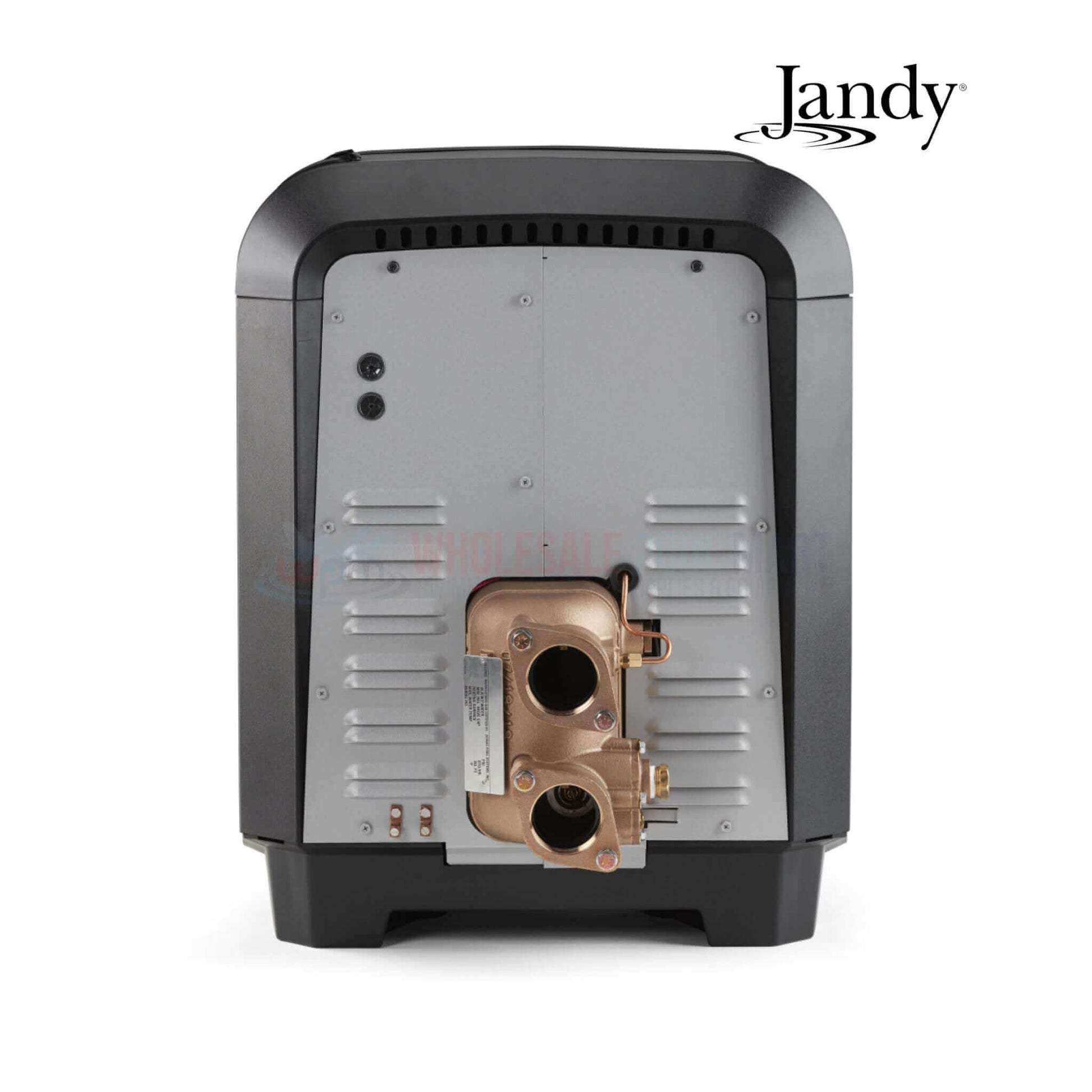 Jandy JXi400NC Pool & Spa Heater back view, 400 BTU ASME certified, from Wholesale Pool Mart WPM.