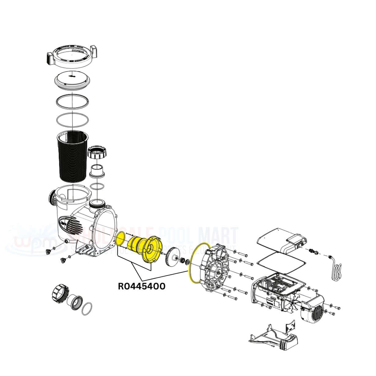Jandy Pump Diffuser R0445400 with O-Ring and hardware kit, essential for SHPF SHPM, from Wholesale Pool Mart WPM.