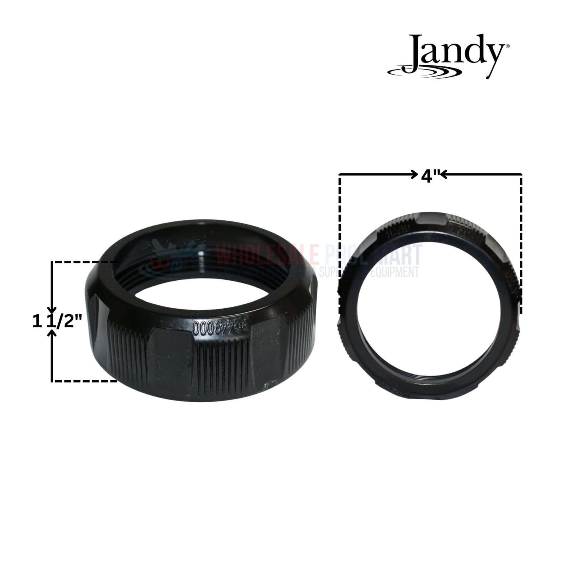 Jandy Universal Half Union Set & Drain Plug Cap dimensions 1.5" and 4" | Wholesale Pool Mart WPM | Replacement parts