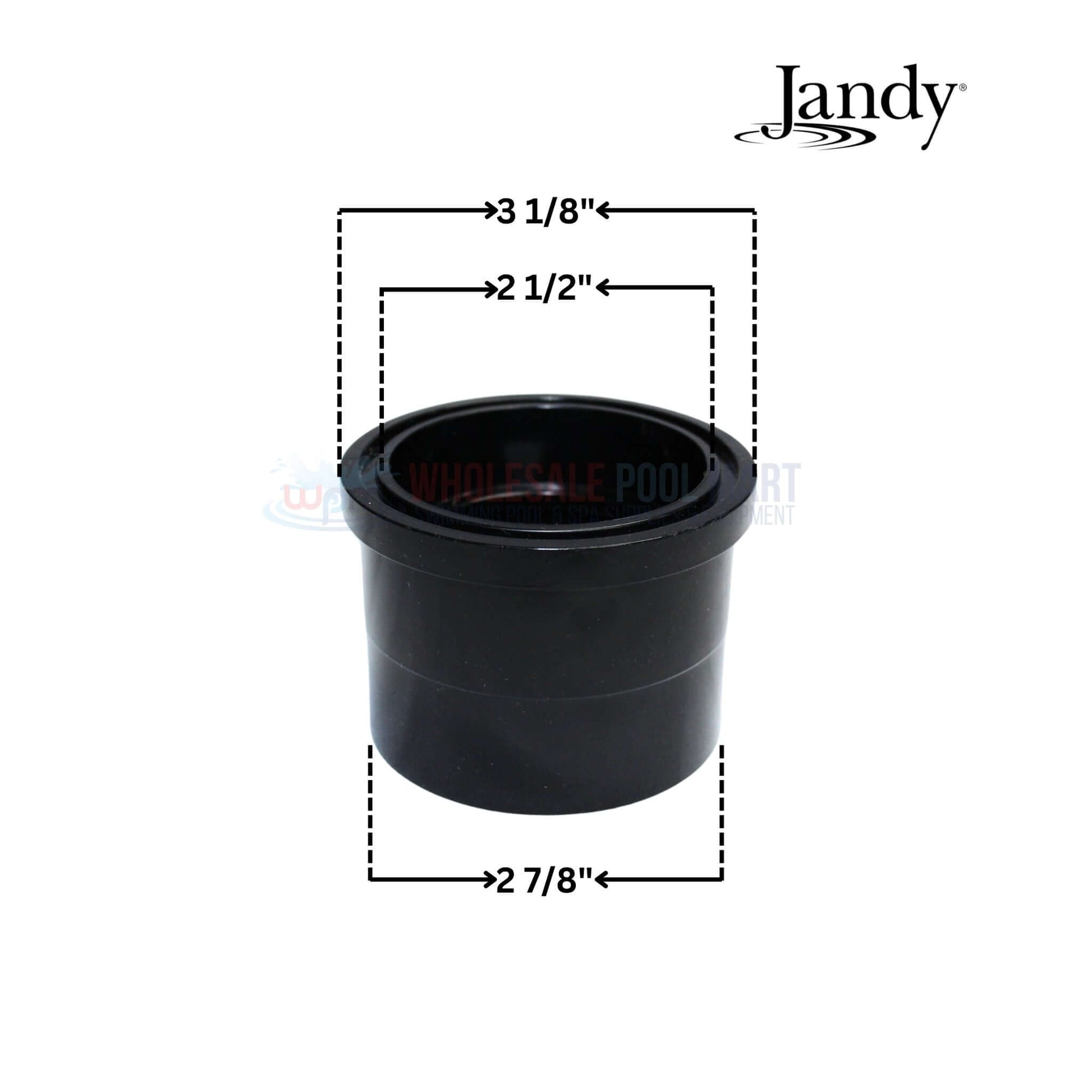 Jandy Universal Half Union Set & Drain Plug Cap dimensions, compatible with DEV and DEL filters, from Wholesale Pool Mart WPM.