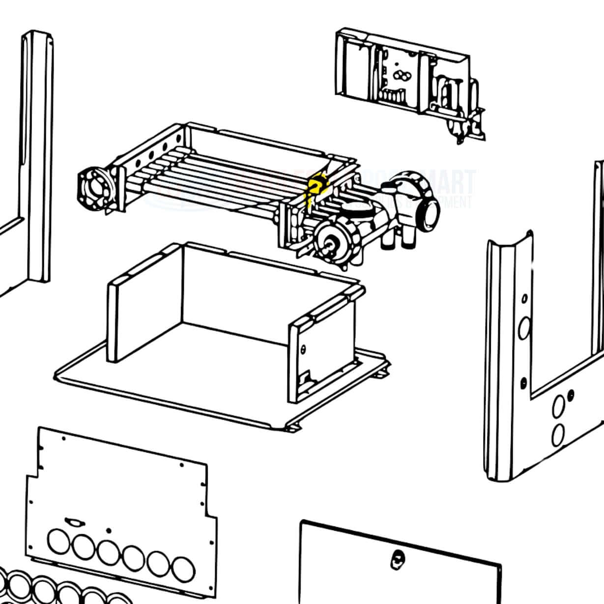 Exploded view of Jandy R0457000 water pressure switch parts for LXi heaters by Wholesale Pool Mart WPM