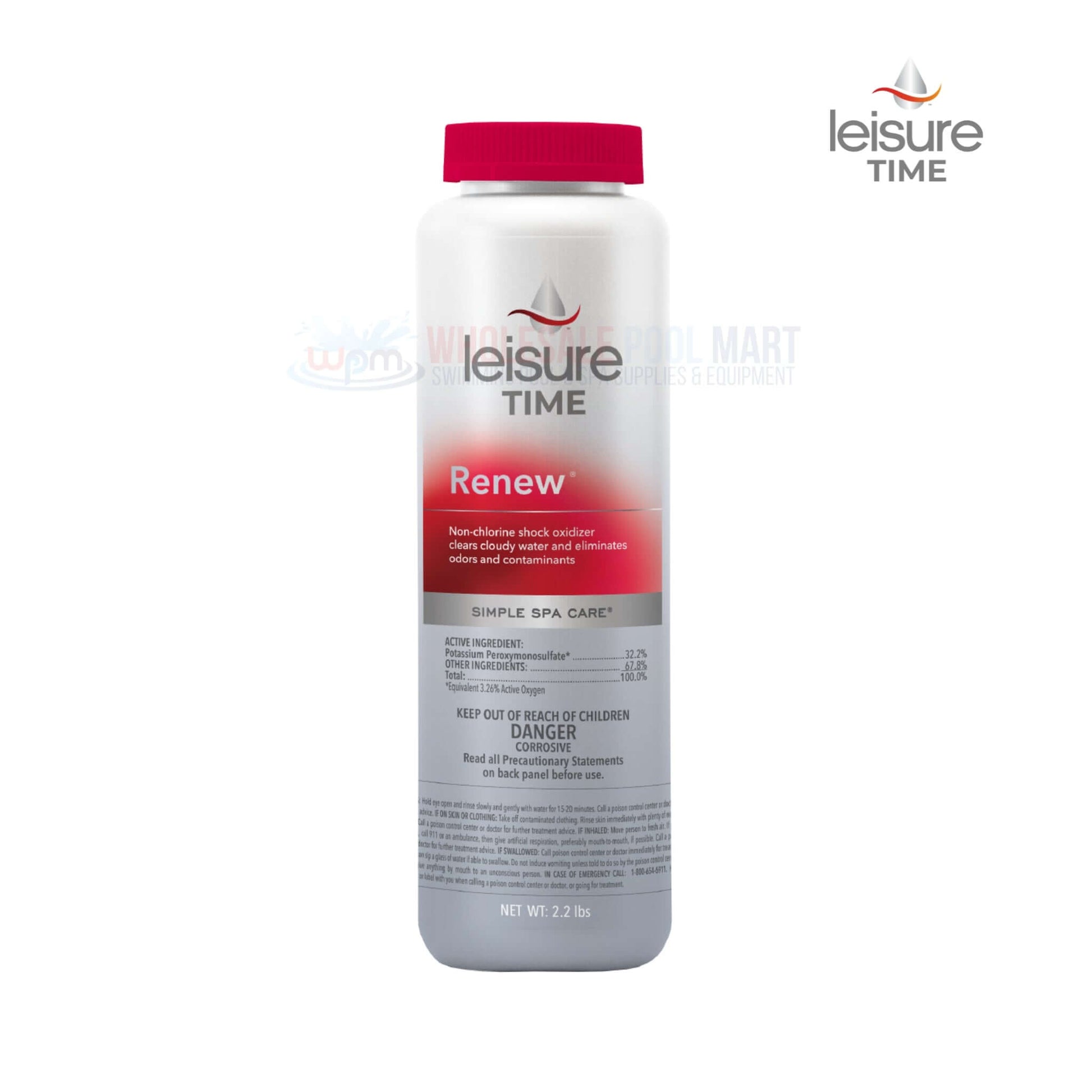 Leisure Time Renew non-chlorine shock oxidizer 2.2 lbs for spas and hot tubs | Wholesale Pool Mart WPM