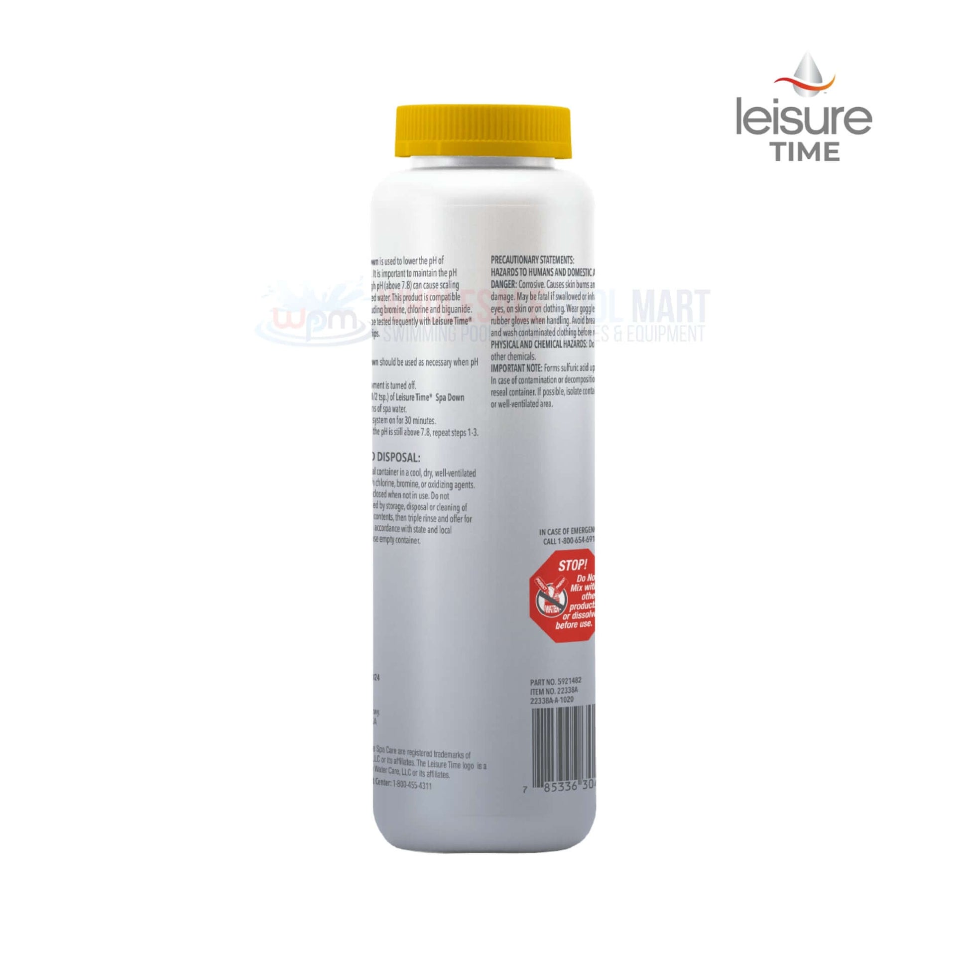 Leisure Time Spa Down 2.5 lbs for lowering pH and alkalinity in spas, available at Wholesale Pool Mart WPM.