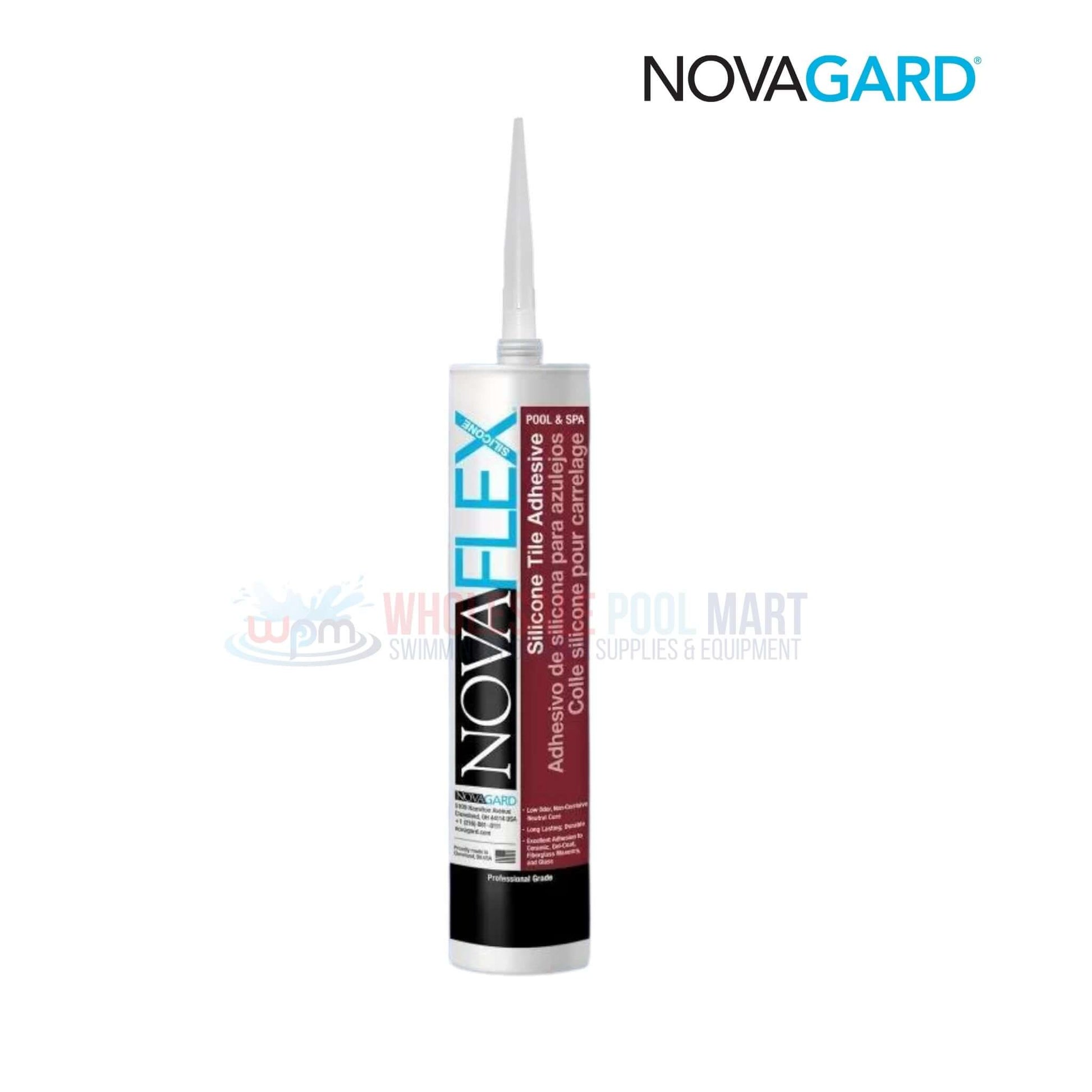 NovaGard Silicone Tile Adhesive 10.3oz for Pool & Spa installations at Wholesale Pool Mart WPM