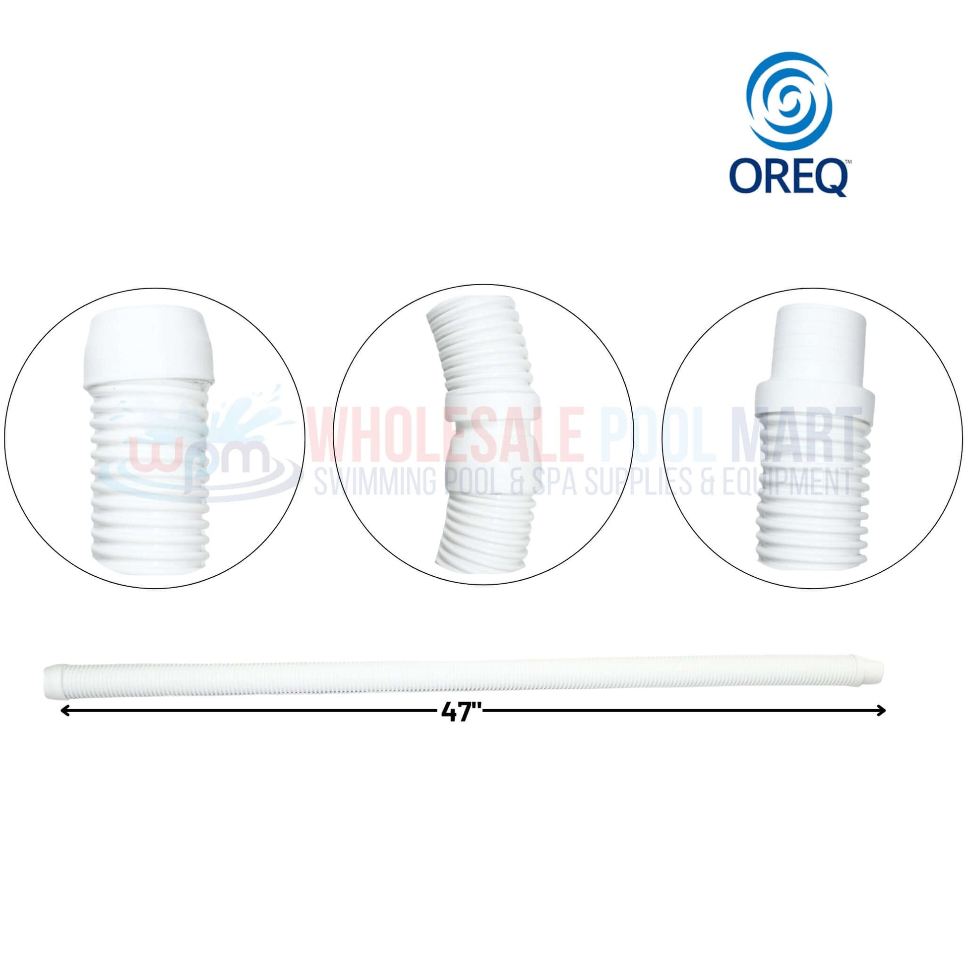 OREQ 4' hose connector for automatic pool cleaner vacuum, universal replacement, Wholesale Pool Mart WPM.