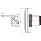 Technical diagram of PAL Lighting Treo Max Pool Light installation, featuring dimensions and cable connection for Wholesale Pool Mart WPM.