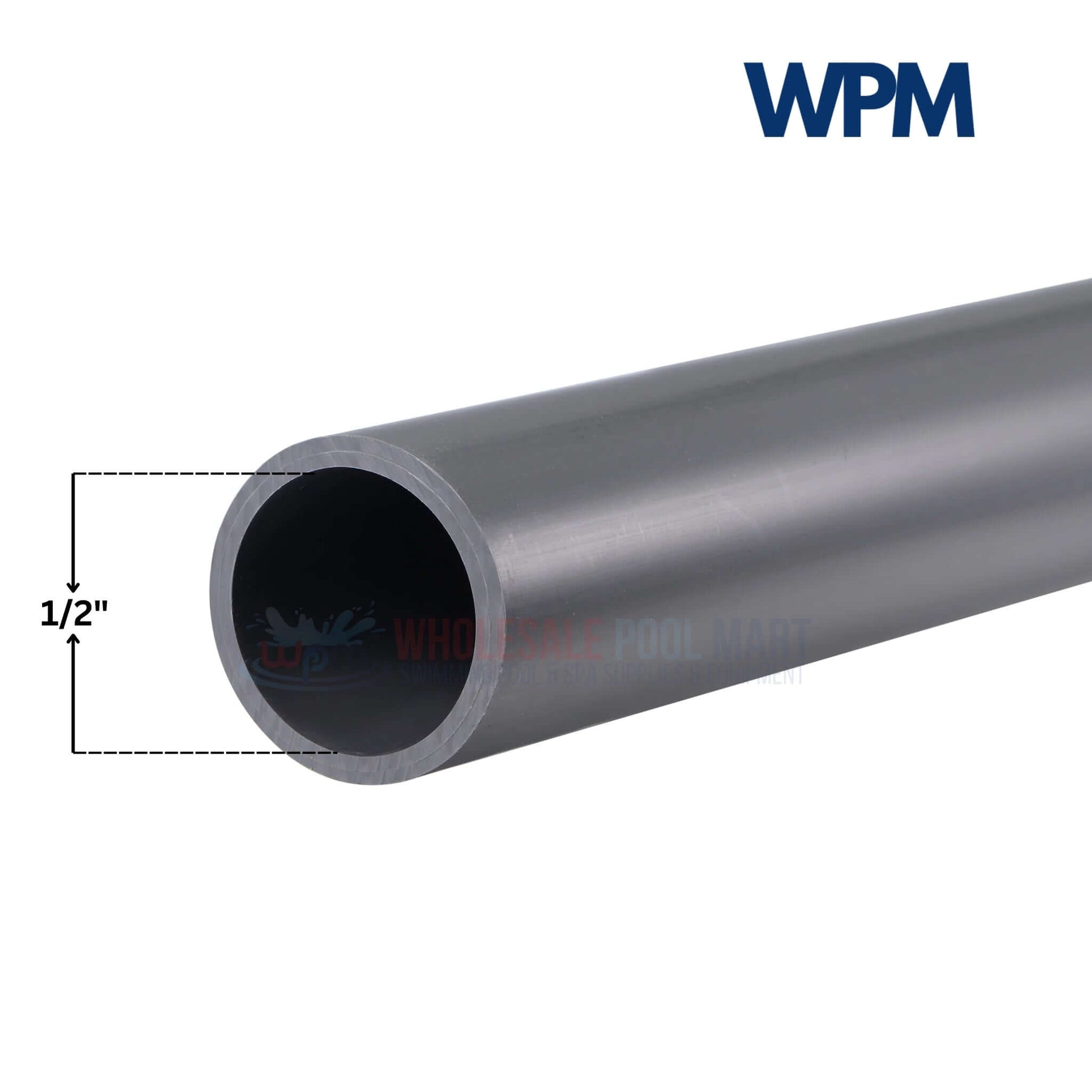 PVC Electrical Conduit Pipe 1/2 inch Schedule 80 Gray by Wholesale Pool Mart WPM for durable installations.