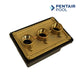 Pentair 78310600 Brass Light Junction Box | 3/4" | 3 Port in gold and black, ideal for pool and spa light wiring. Available at Wholesale Pool Mart.