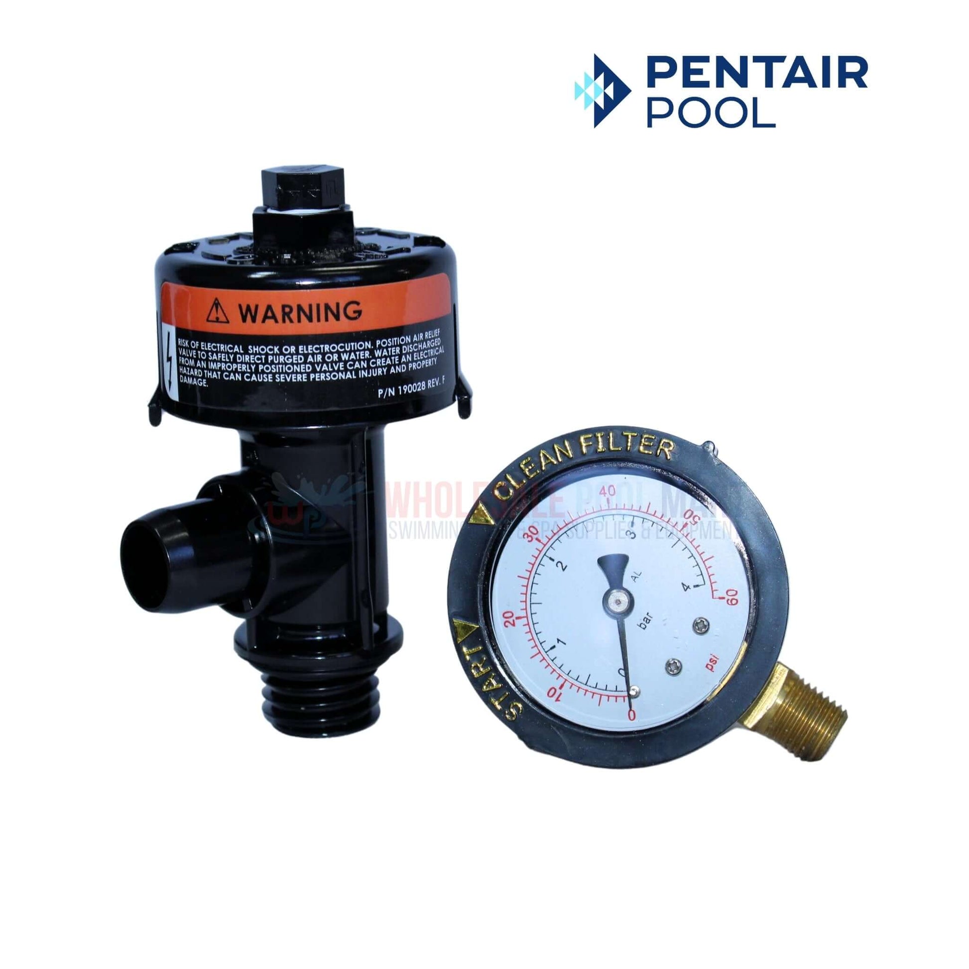 Pentair Clean and Clear Filter Parts Kit with Air Relief Valve and Pressure Gauge - Wholesale Pool Mart WPM