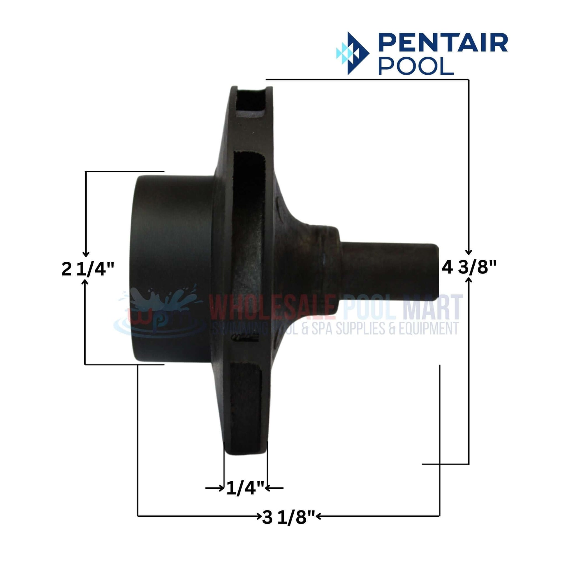 Pentair Impeller C105-236PB for DynaGlas and DynaMax Pumps | WPM | 1HP to 1.5HP replacement part dimensions