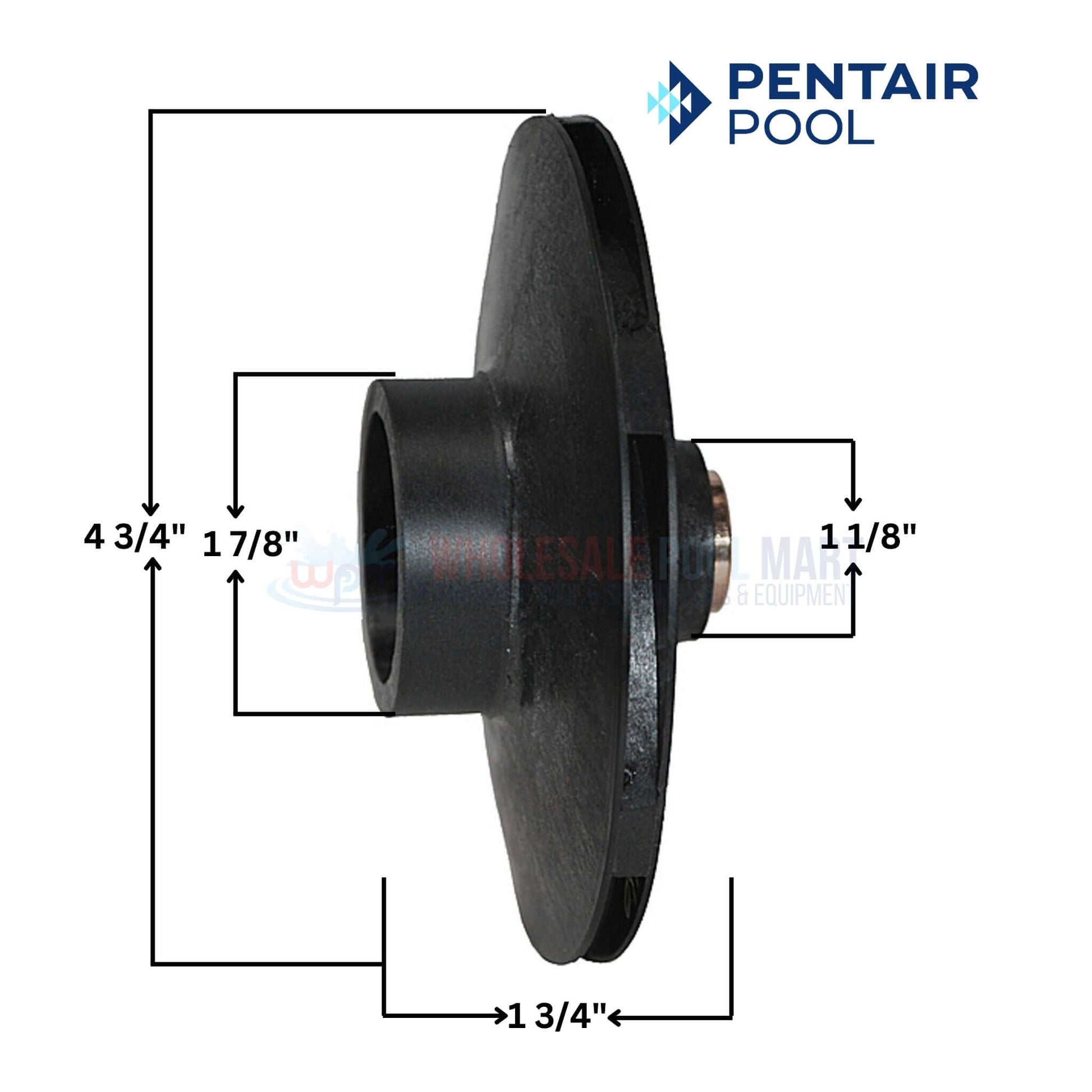 Pentair Impeller C105-138PEB for Max-E-Glas Dura-Glas Pumps | 3/4HP-1HP | Wholesale Pool Mart WPM