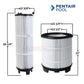 Pentair Inner and Outer Cartridge for Sta-Rite System 3 S8M150, 450 sq ft, Wholesale Pool Mart, WPM dimensions 28 1/4" by 12 3/8" and 21 1/4" by 21".