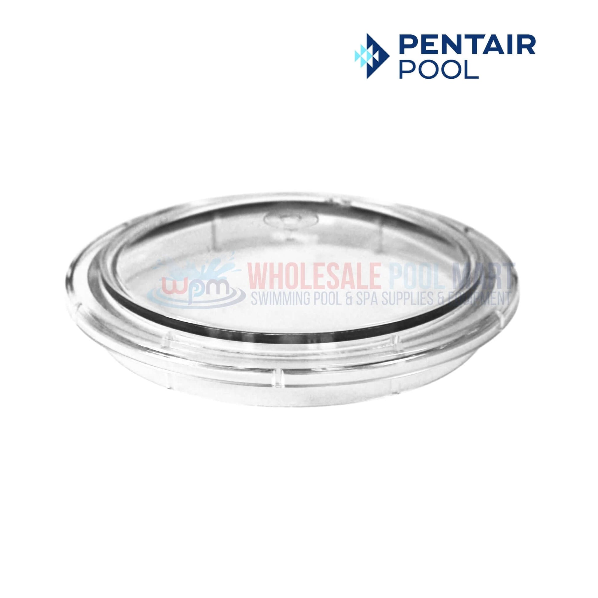 Pentair Strainer Lid 357227 for OptiFlo pumps from Wholesale Pool Mart WPM, clear replacement part for easy inspection.