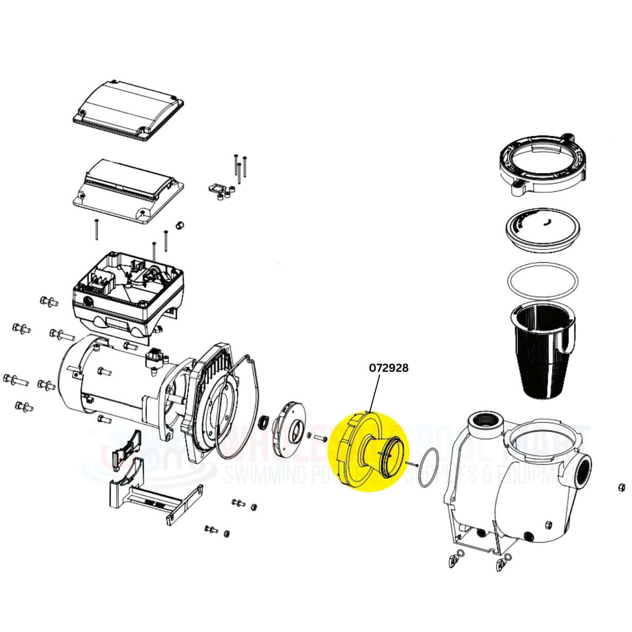 Pentair 3 HP diffuser 072928 for Whisperflo and Intelliflo pumps, available at Wholesale Pool Mart WPM.
