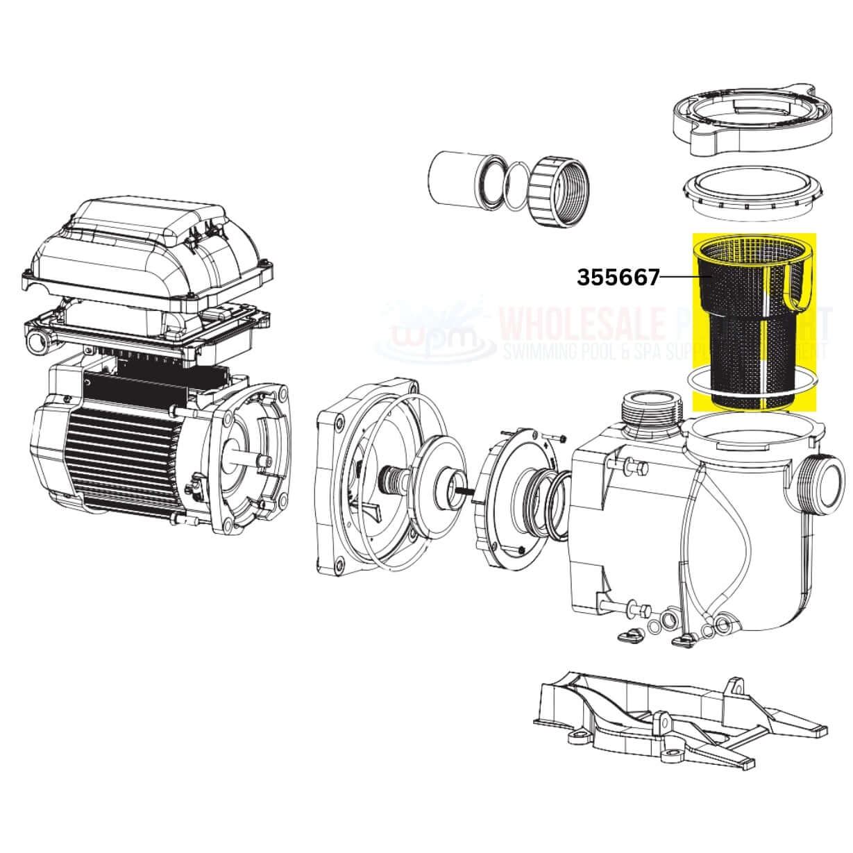 Pentair Basket 355667 for SuperMax and SuperFlo Pumps, Wholesale Pool Mart WPM, efficient debris trap.