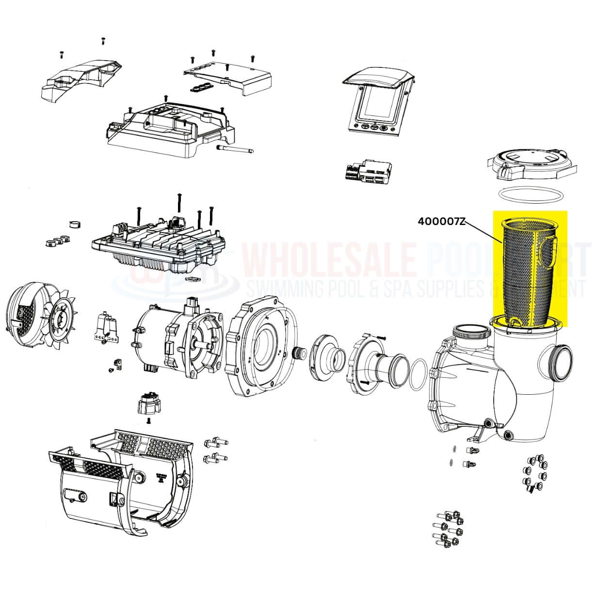 Pentair Basket 400007Z for WhisperfloXF and IntellifloXF pumps, Wholesale Pool Mart WPM, essential pool maintenance.