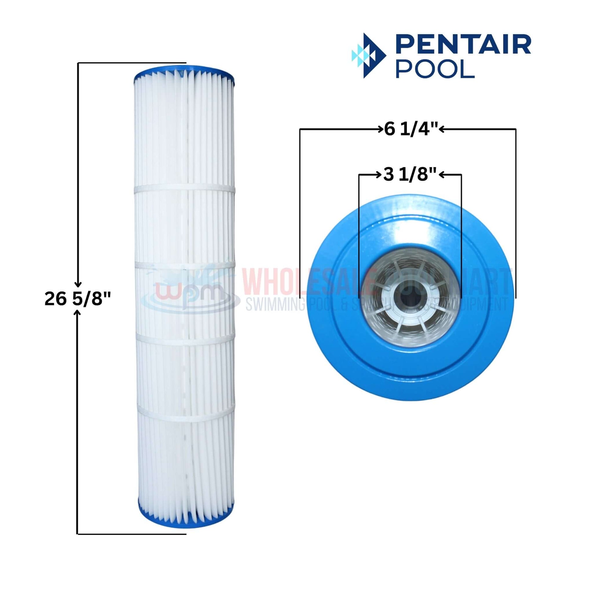 Pentair Cartridge for Quad DE 80 Filters dimensions, 26 5/8" long | Wholesale Pool Mart WPM | 4 pack 178655