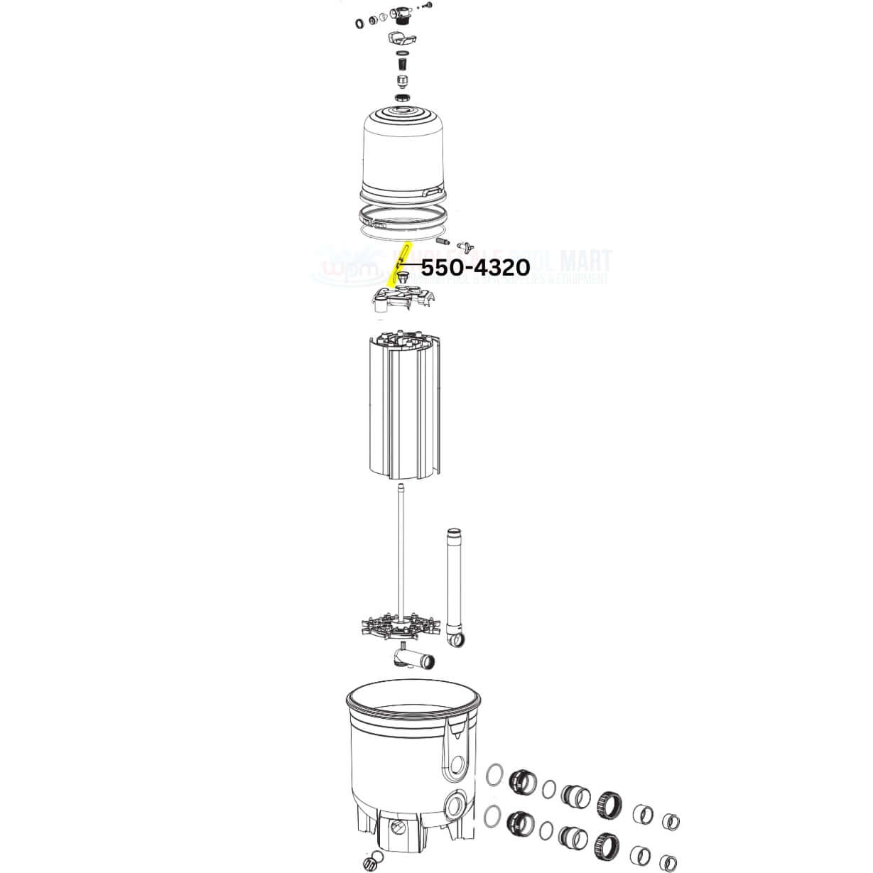Pentair Clean & Clear Plus Filter Spring Barrel Nut Assembly 550-4250 550-4320 from Wholesale Pool Mart WPM