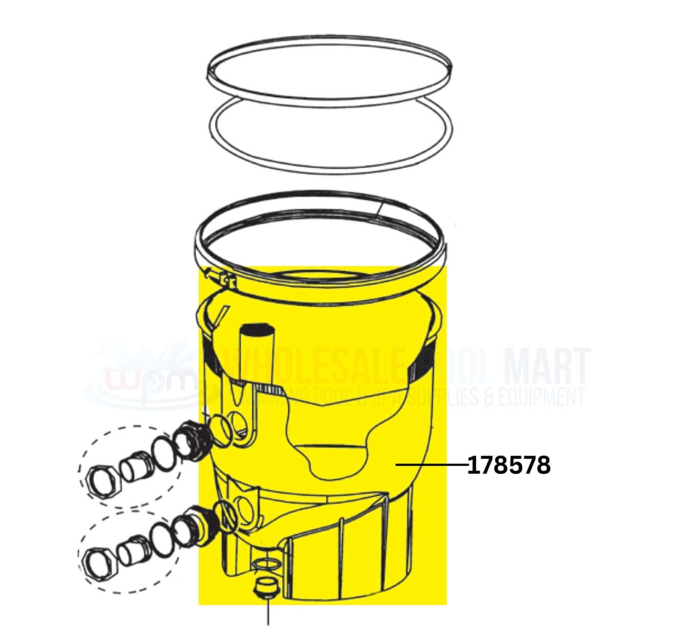 Pentair Clean and Clear Plus Filter Bottom Tank Assembly 178578 from Wholesale Pool Mart WPM for optimal filtration.