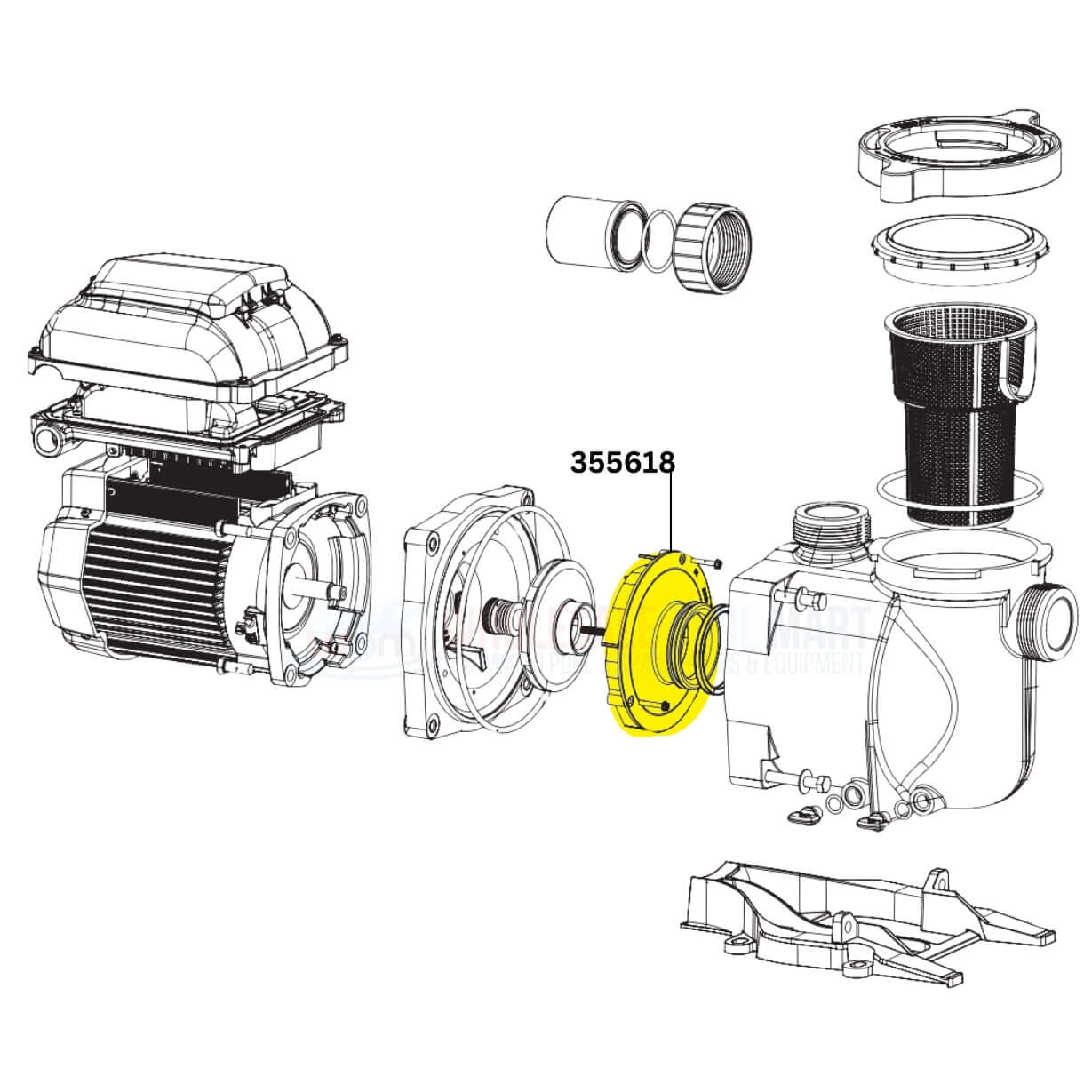 Pentair diffuser 355618 for SuperMax & SuperFlo pumps, 1.5-2 HP, from Wholesale Pool Mart WPM. Reliable pump component.