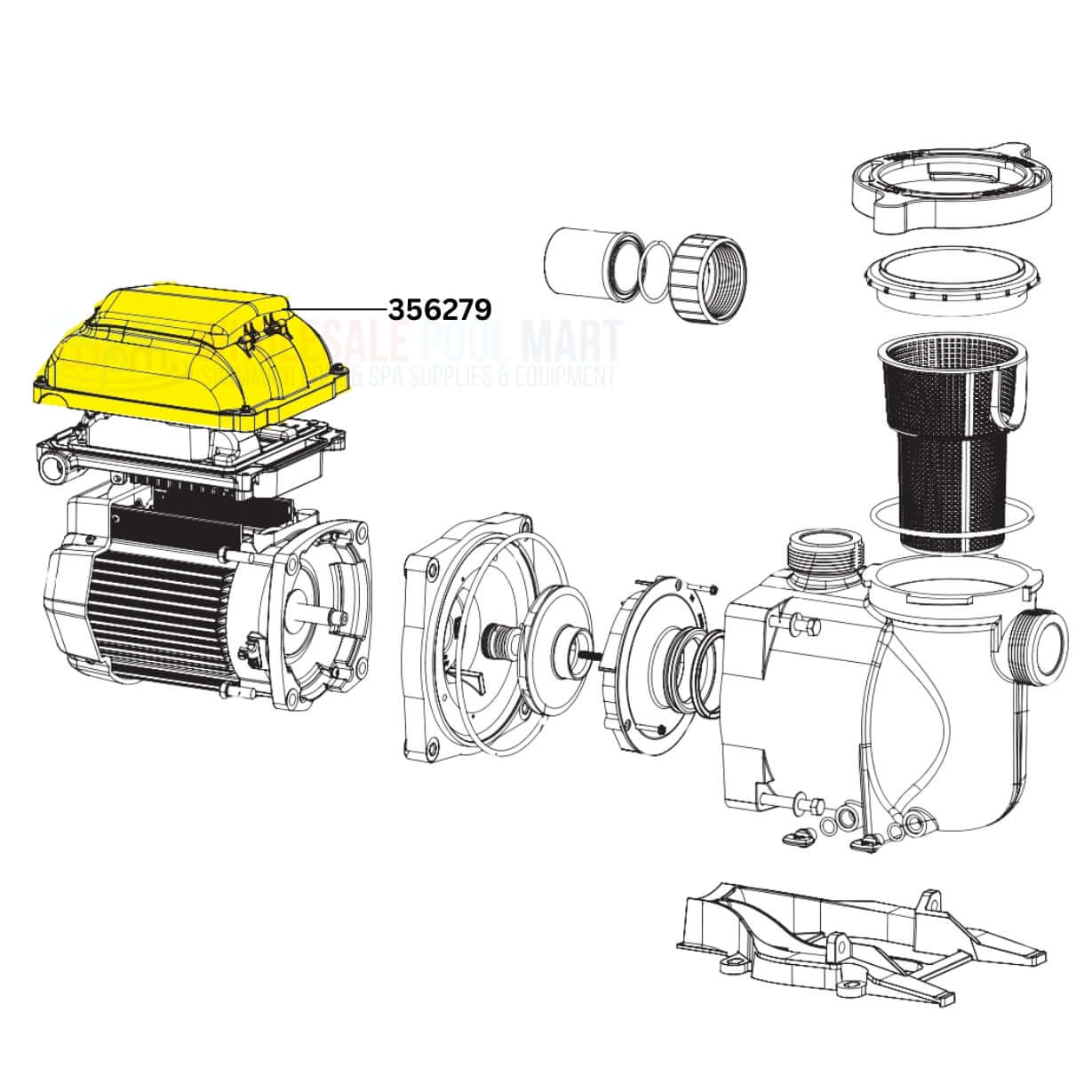 Pentair Drive Cover with Control Panel 356279 for SuperFlo and WhisperFlo VS Pumps at Wholesale Pool Mart WPM