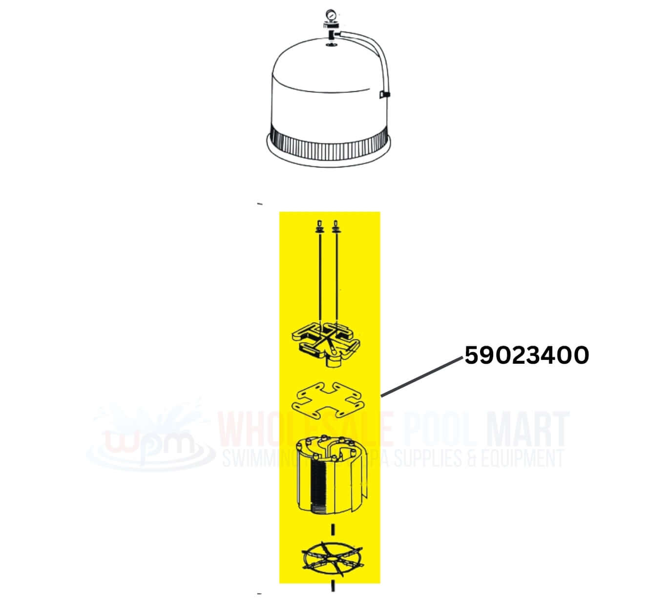 Pentair FNS Plus 180008 Filter Grid Element Assembly 59023400 from Wholesale Pool Mart WPM for efficient filtration.