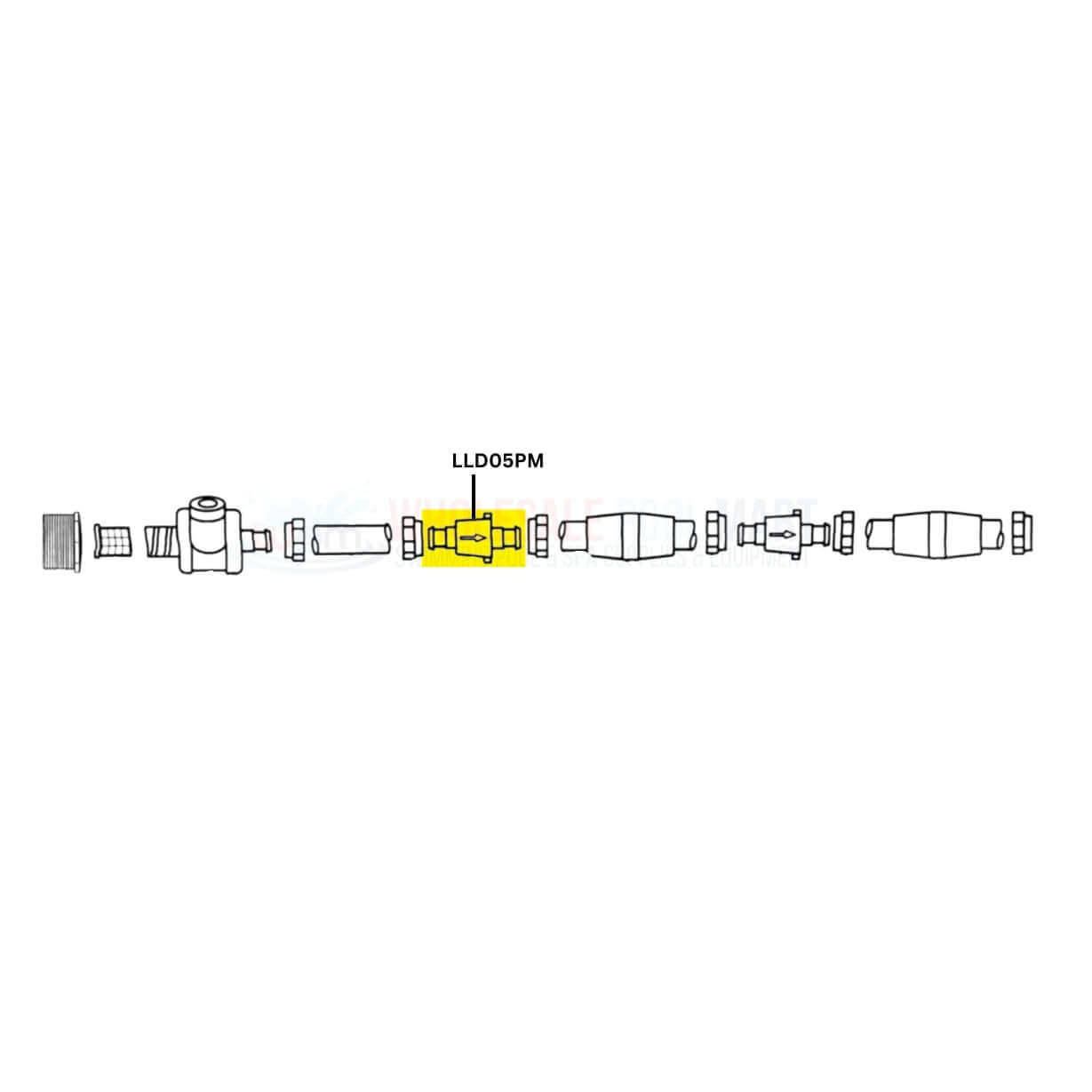 Pentair Feed Hose Swivel LLD05PM diagram for Legend and Platinum cleaners available at Wholesale Pool Mart WPM.