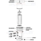 Exploded view of Jandy filter components including pressure gauge, for Wholesale Pool Mart WPM supplies.