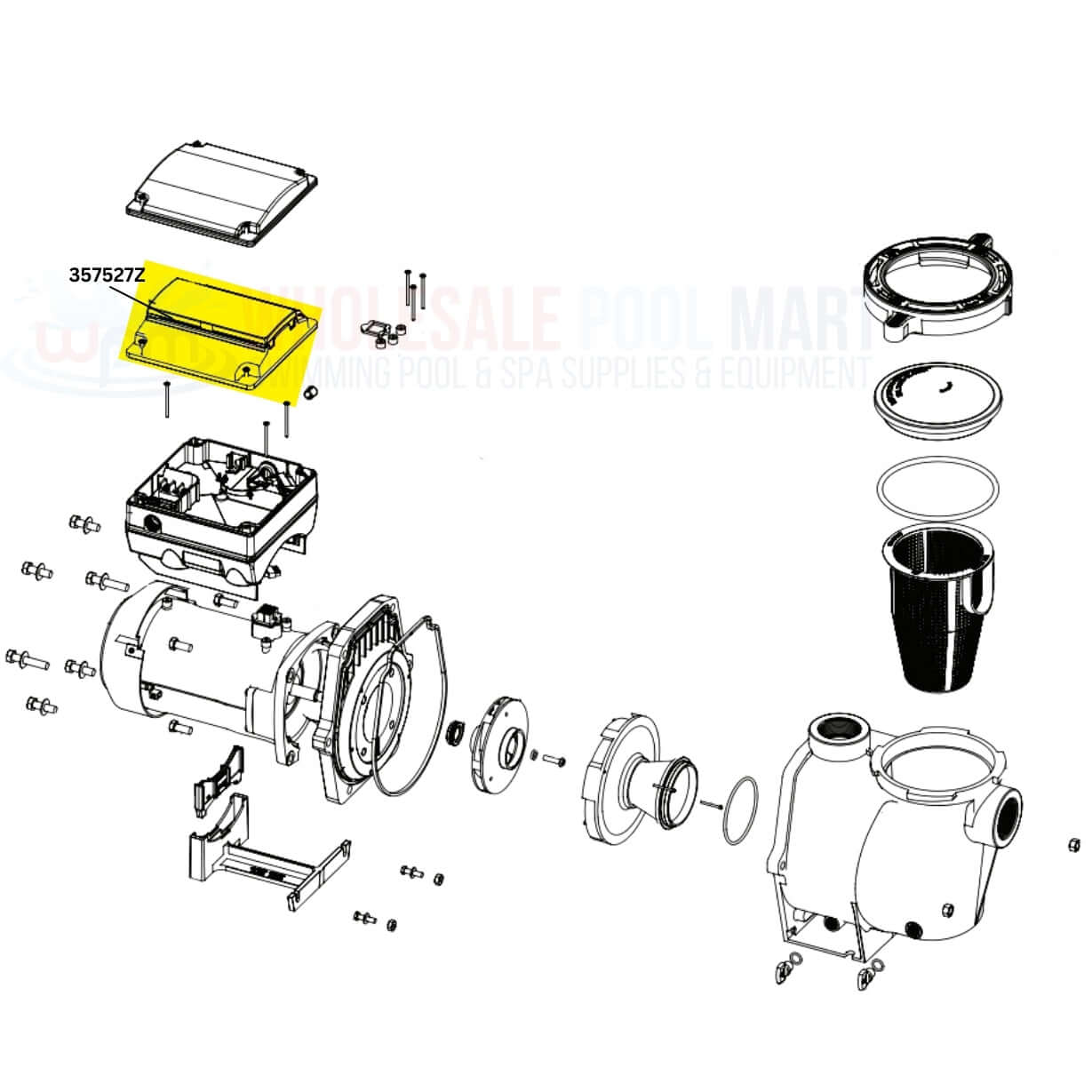 Pentair Keypad Assembly for Intelliflo Pumps 357527Z, detailed diagram from Wholesale Pool Mart WPM.