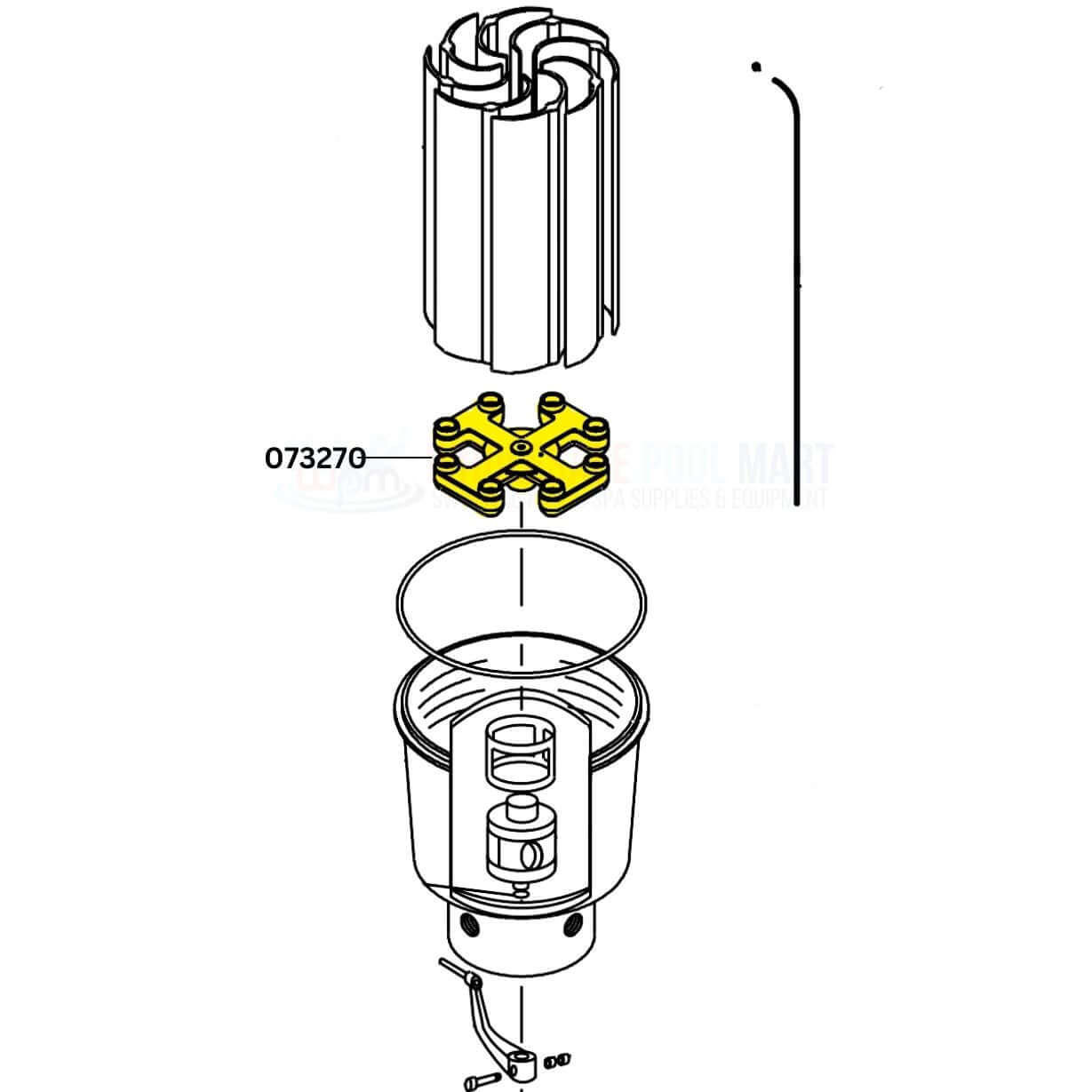 Pentair Manifold 073270Z for Purex Filters, 8 Hole, Wholesale Pool Mart WPM, replacement part diagram.
