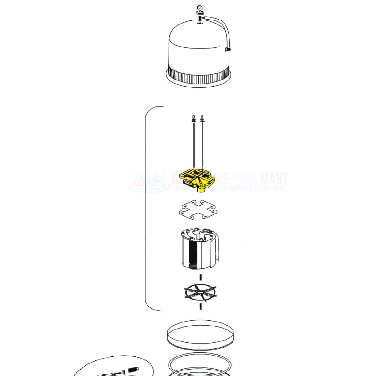 Pentair 192193 Manifold Grid assembly for Nautilus Filters by Wholesale Pool Mart WPM, featuring all essential components.