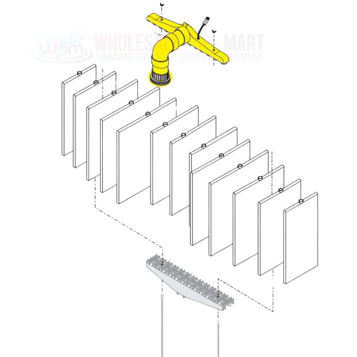 Pentair manifold 24801-0101 for Sta-Rite S8D110 with filter elements, Wholesale Pool Mart WPM.