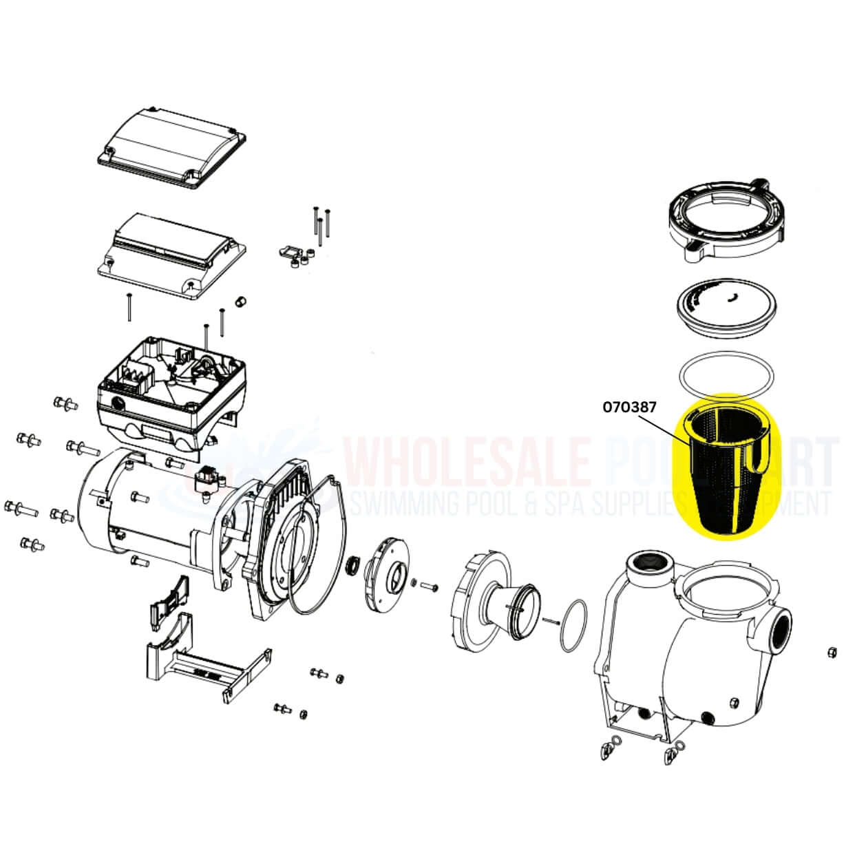 Pentair Pump Basket 070387 for Whisperflo and Intelliflo, essential for debris capture, Wholesale Pool Mart WPM.