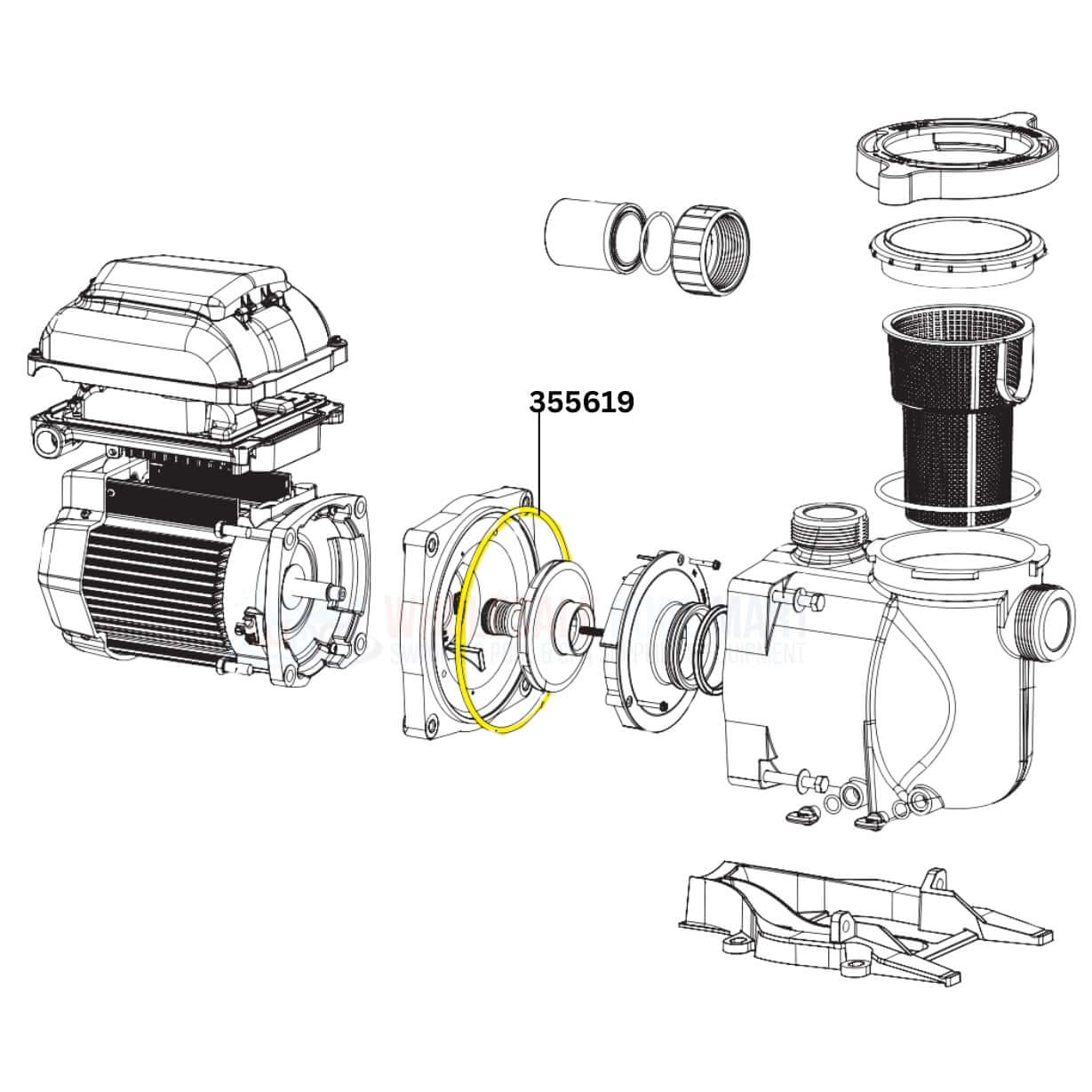 Pentair Seal Plate O-Ring 355619 for SuperMax and SuperFlo Pumps diagram, Wholesale Pool Mart WPM