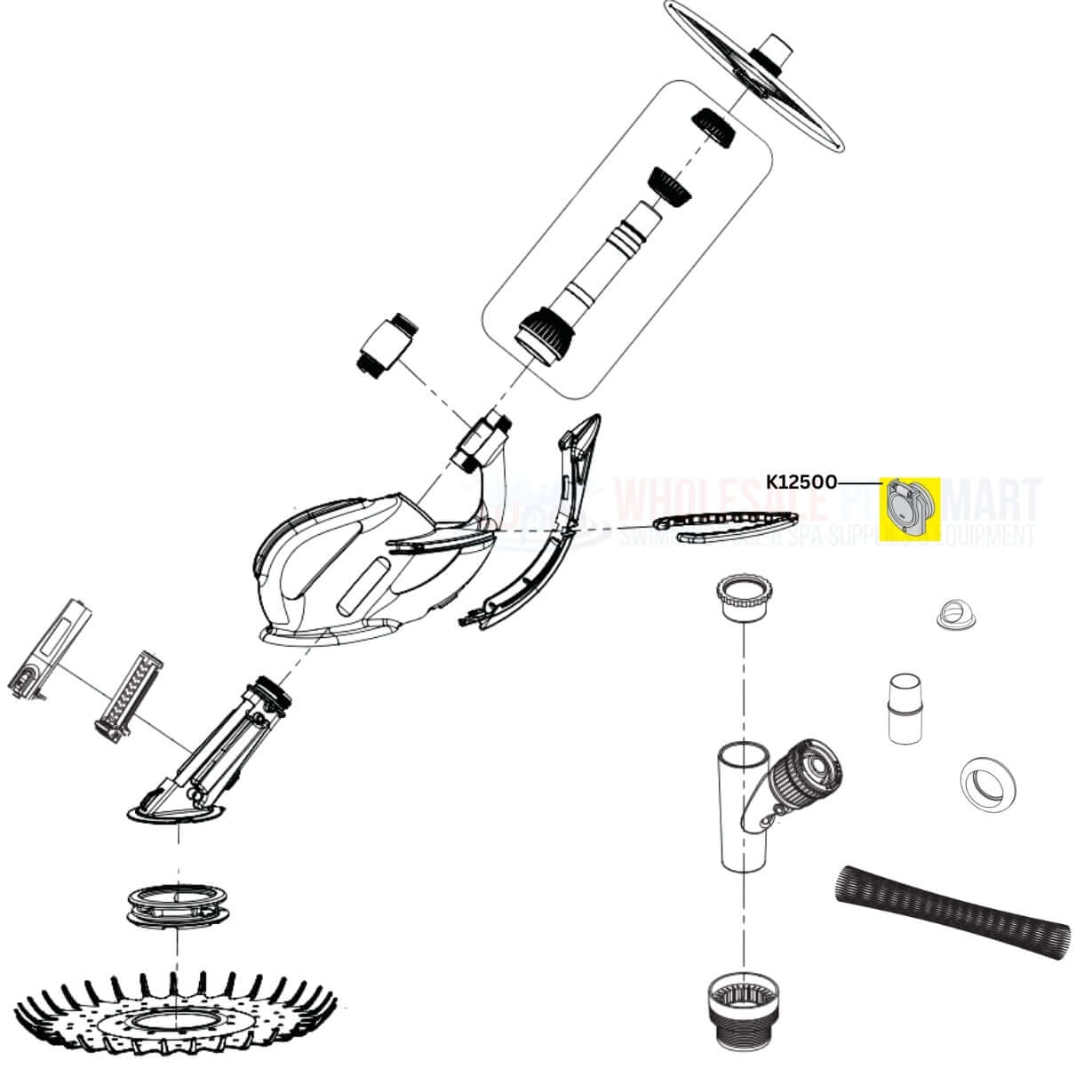 Pentair Snap Lock Wall Fitting Kreepy Krauly Kruiser K12500 diagram - Wholesale Pool Mart WPM