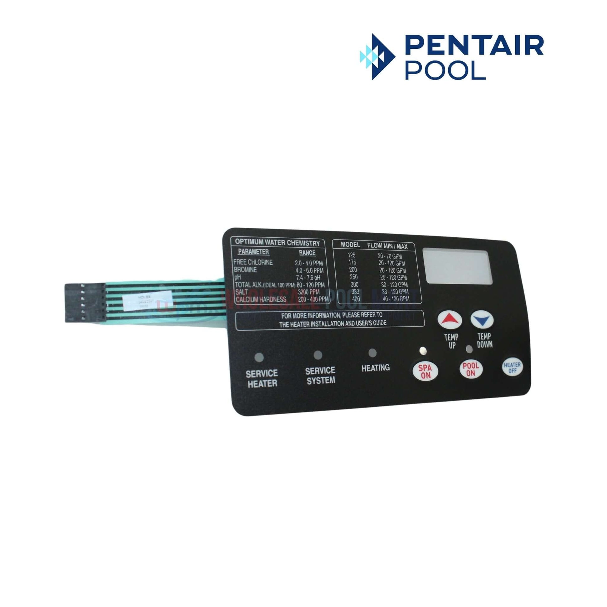 Pentair Switch Membrane 42002-0029Z for Max-E-Therm heaters at Wholesale Pool Mart WPM, control panel replacement.