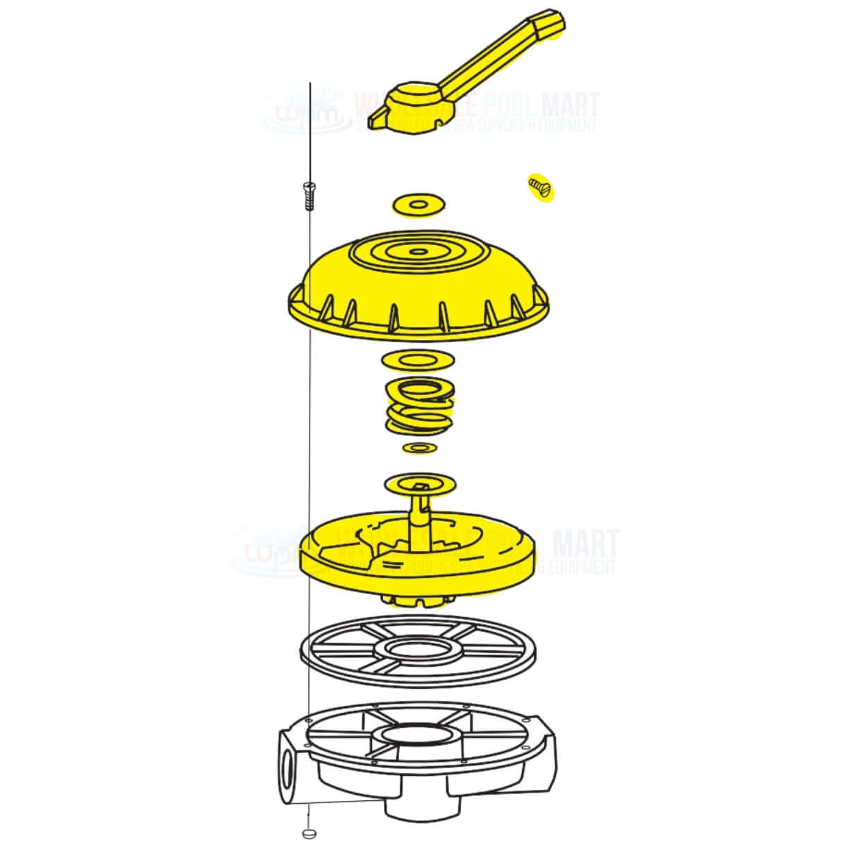 Pentair Top Assembly 272422 parts diagram for 2in HiFlow Multiport Valves by Wholesale Pool Mart WPM.