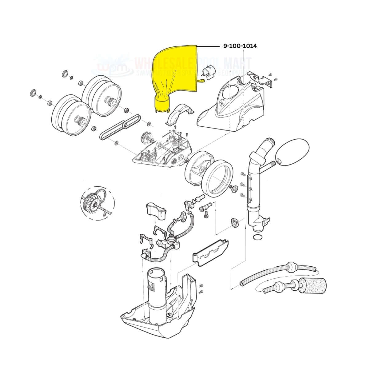 Polaris All Purpose Bag, 9-100-1014 diagram for 360 & 380 cleaners, available at Wholesale Pool Mart WPM.