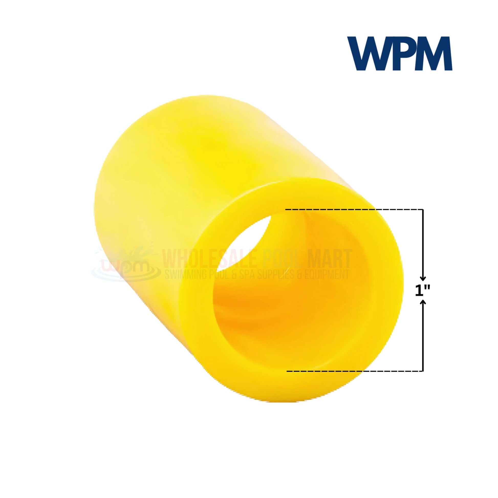 Poly Socket Fusion Coupling by Wholesale Pool Mart WPM, 1 inch IPS for durable and leak-proof gas pipe connections.