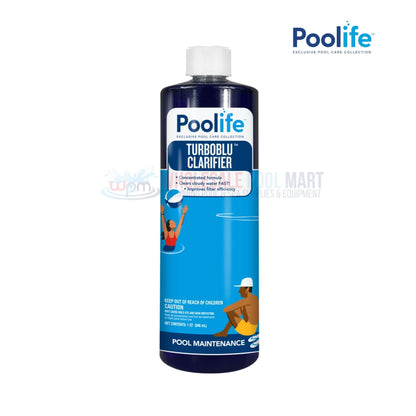 Poolife TurboBlu Clarifier 1 qt by Wholesale Pool Mart, a concentrated pool water clarifier for clear water.