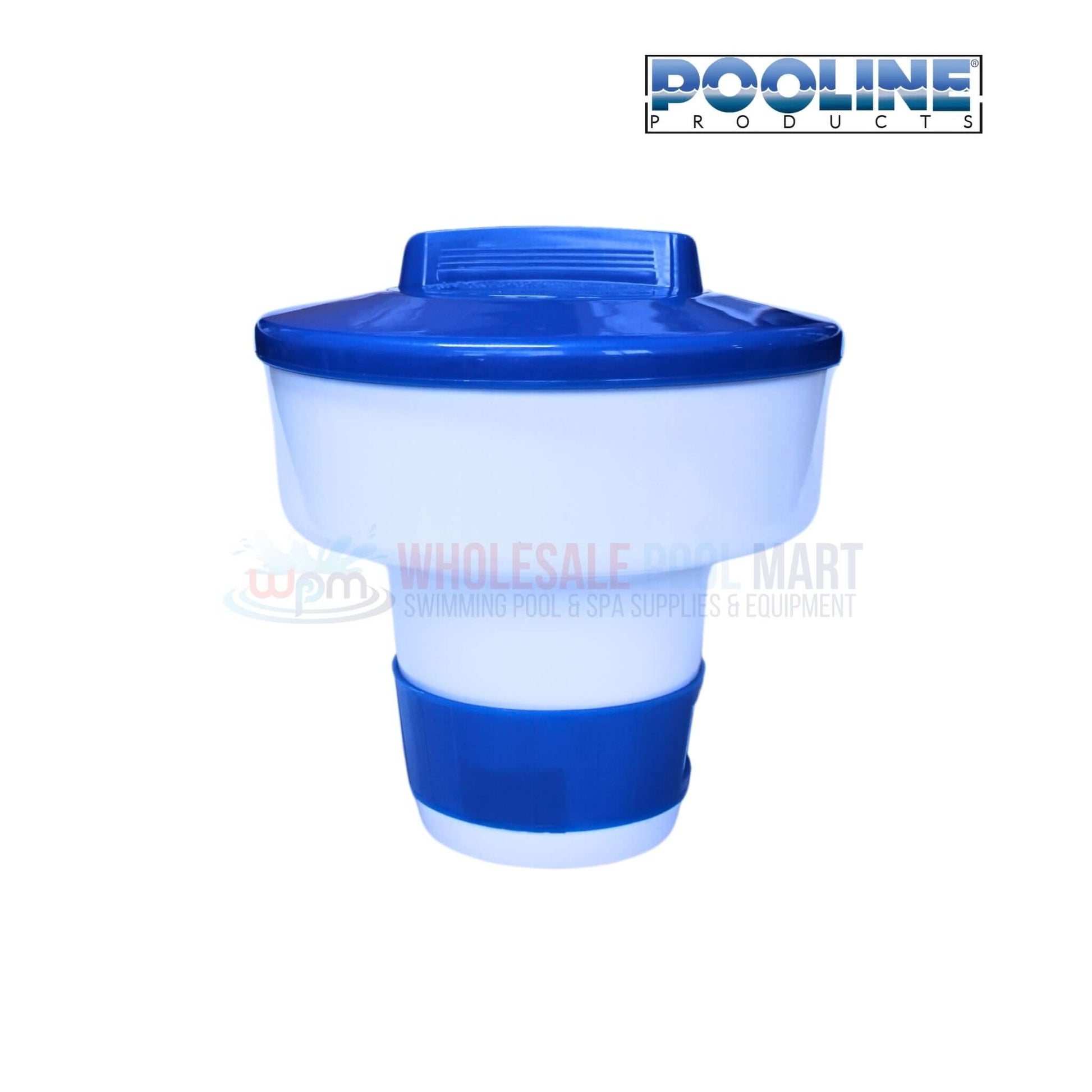Pooline Floating Chlorine Tablet Dispenser, easy pool maintenance, Wholesale Pool Mart WPM, chlorine tablet holder.