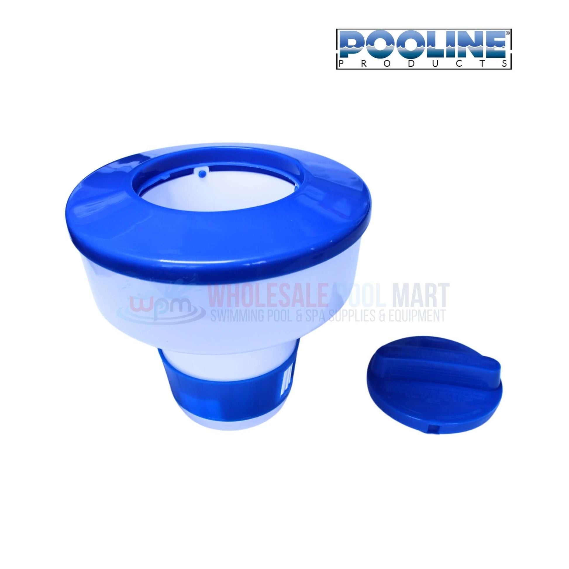 Pooline Floating Chlorine Tablet Dispenser 11063 from Wholesale Pool Mart WPM for easy pool maintenance.