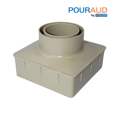 Pour-A-Lid Square Masonry Surface Deck Drain Cover | Tan | 6" | DC601TAN