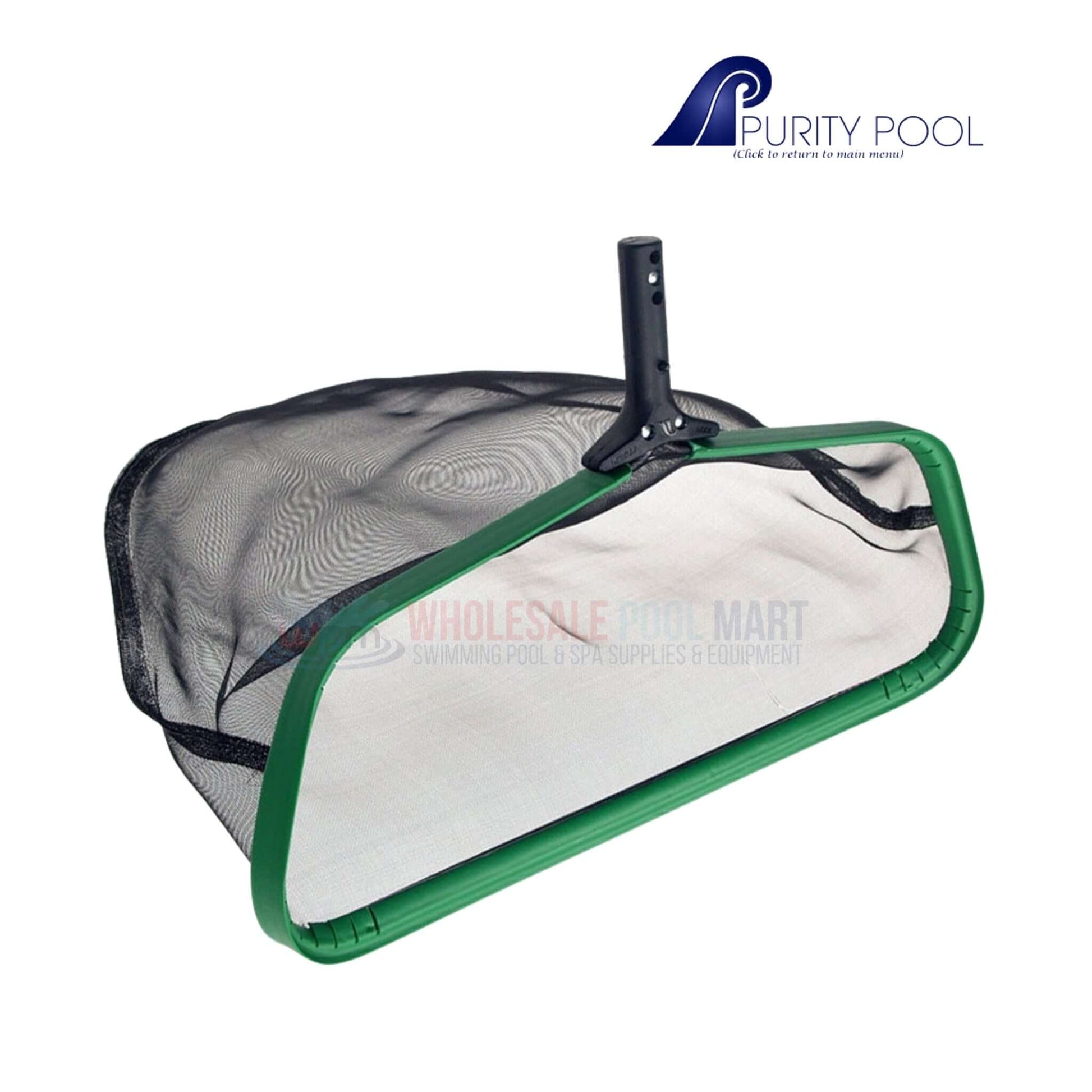 Purity Pool GTTD 24-inch professional leaf rake for pool cleaning. Available at Wholesale Pool Mart (WPM). Heavy-duty and durable.