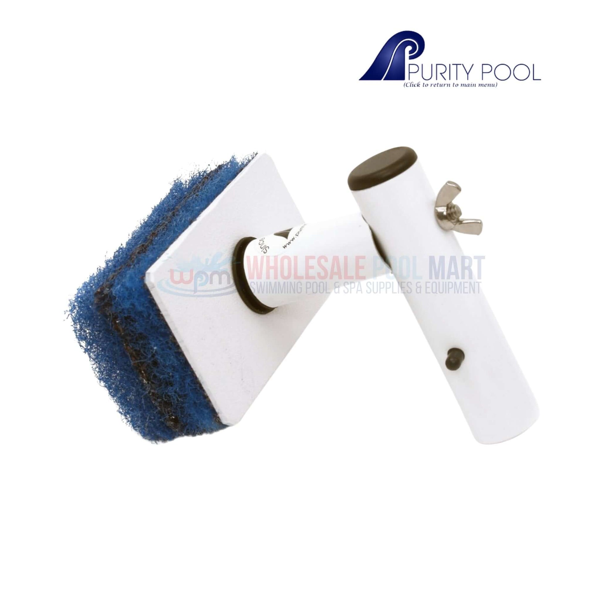 Purity Swimming Pool Quick Connect Tile Scrubber TSQC with blue pads, available at Wholesale Pool Mart WPM.