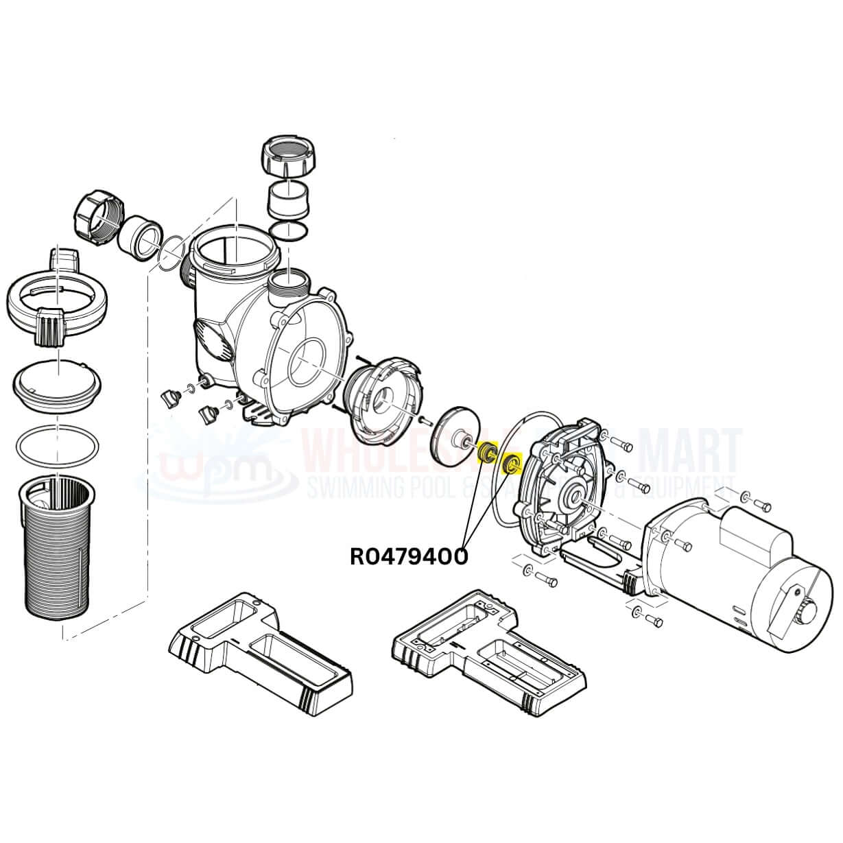 Jandy Mechanical Shaft Seal R0479400 schematic for Stealth and ePump models at Wholesale Pool Mart WPM.